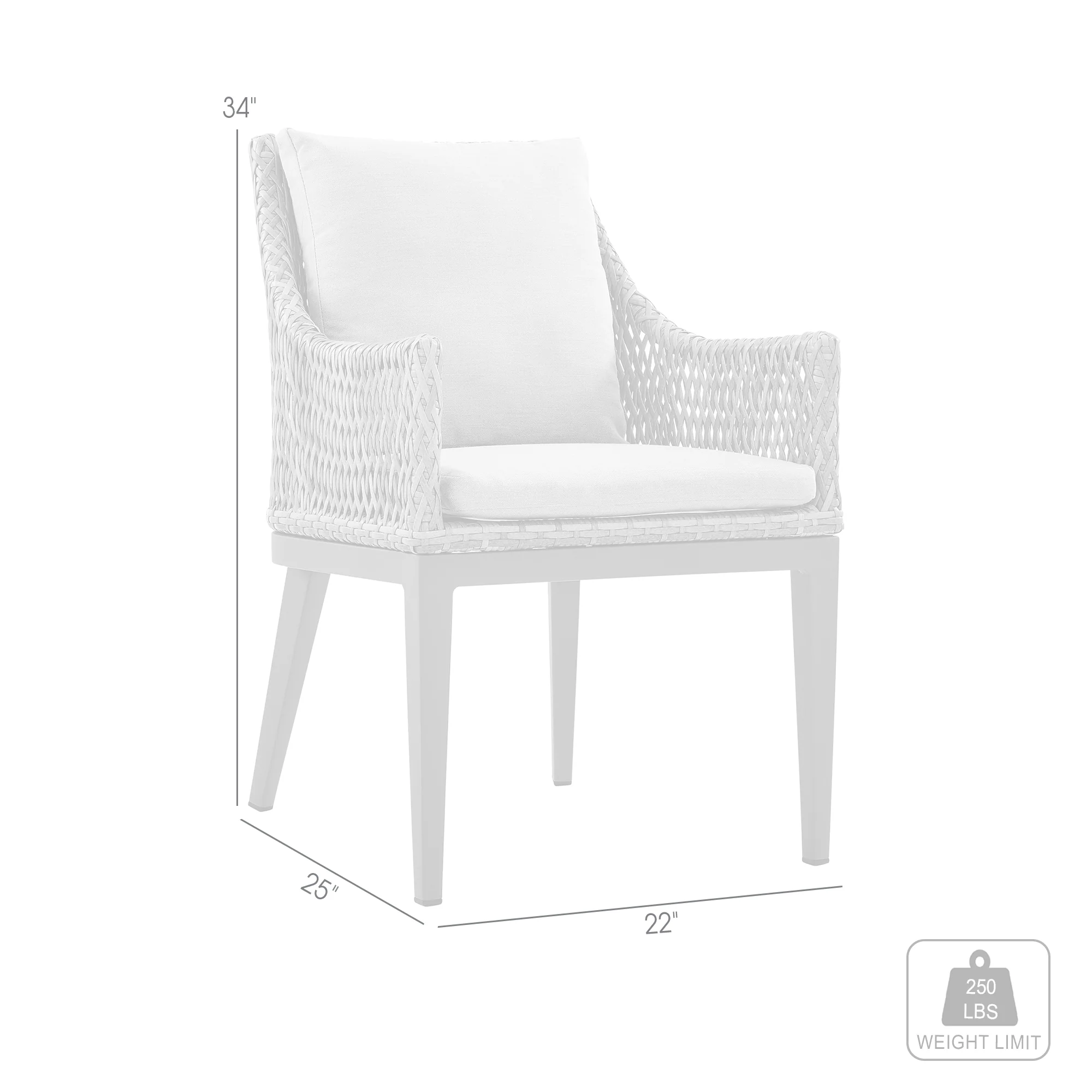 Silvana Outdoor Wicker and Aluminum Gray Dining Chair with Beige Cushions - Set of 2 By Armen Living - Image 10