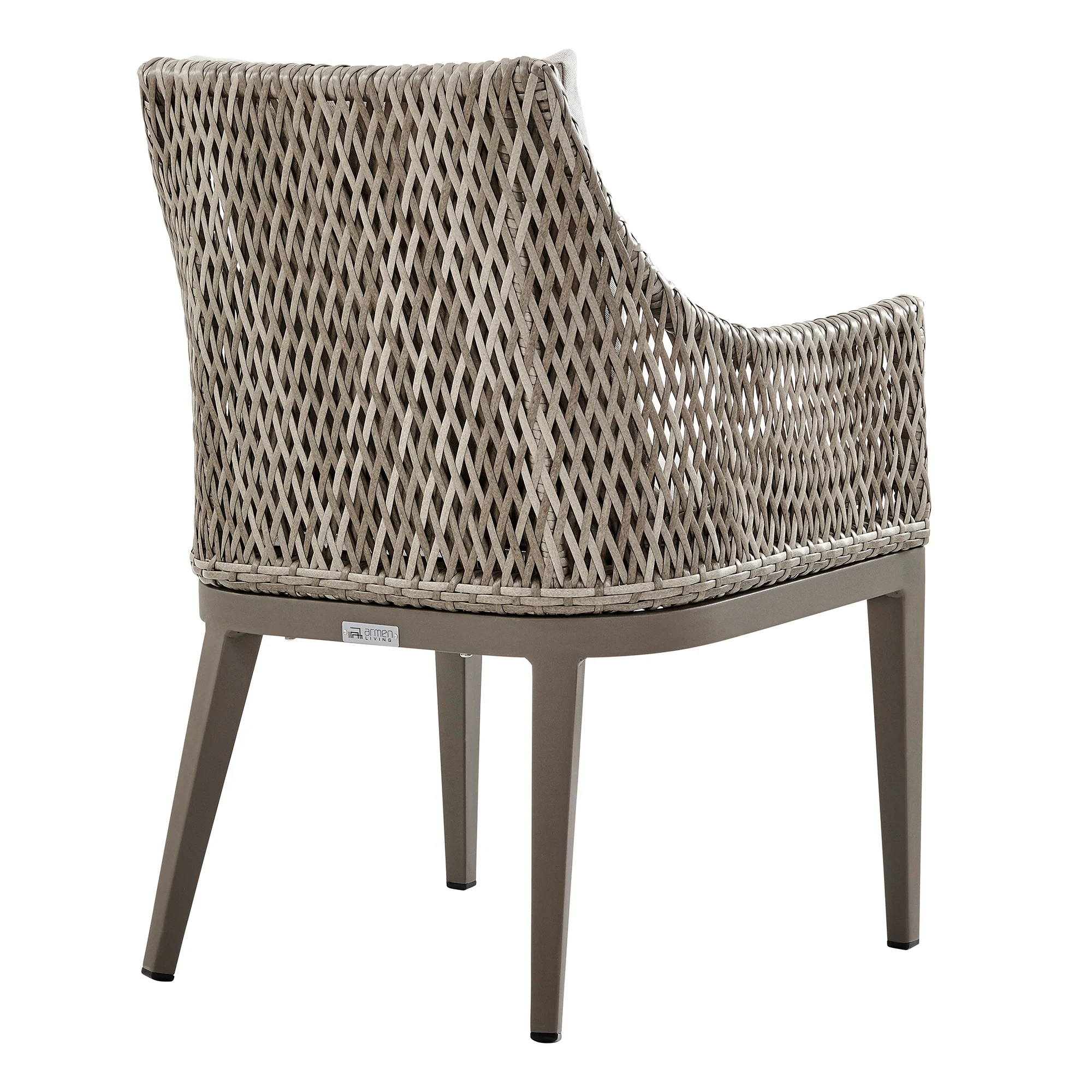Silvana Outdoor Wicker and Aluminum Gray Dining Chair with Beige Cushions - Set of 2 By Armen Living - Image 7