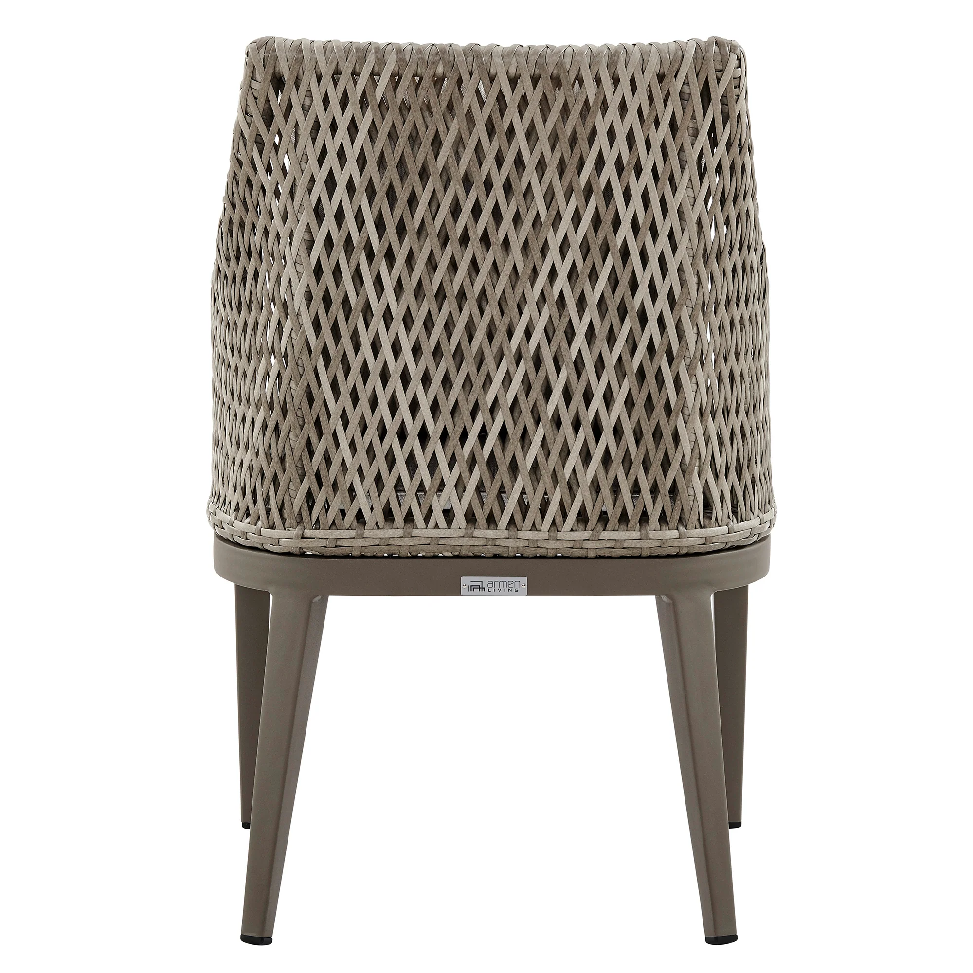 Silvana Outdoor Wicker and Aluminum Gray Dining Chair with Beige Cushions - Set of 2 By Armen Living - Image 8