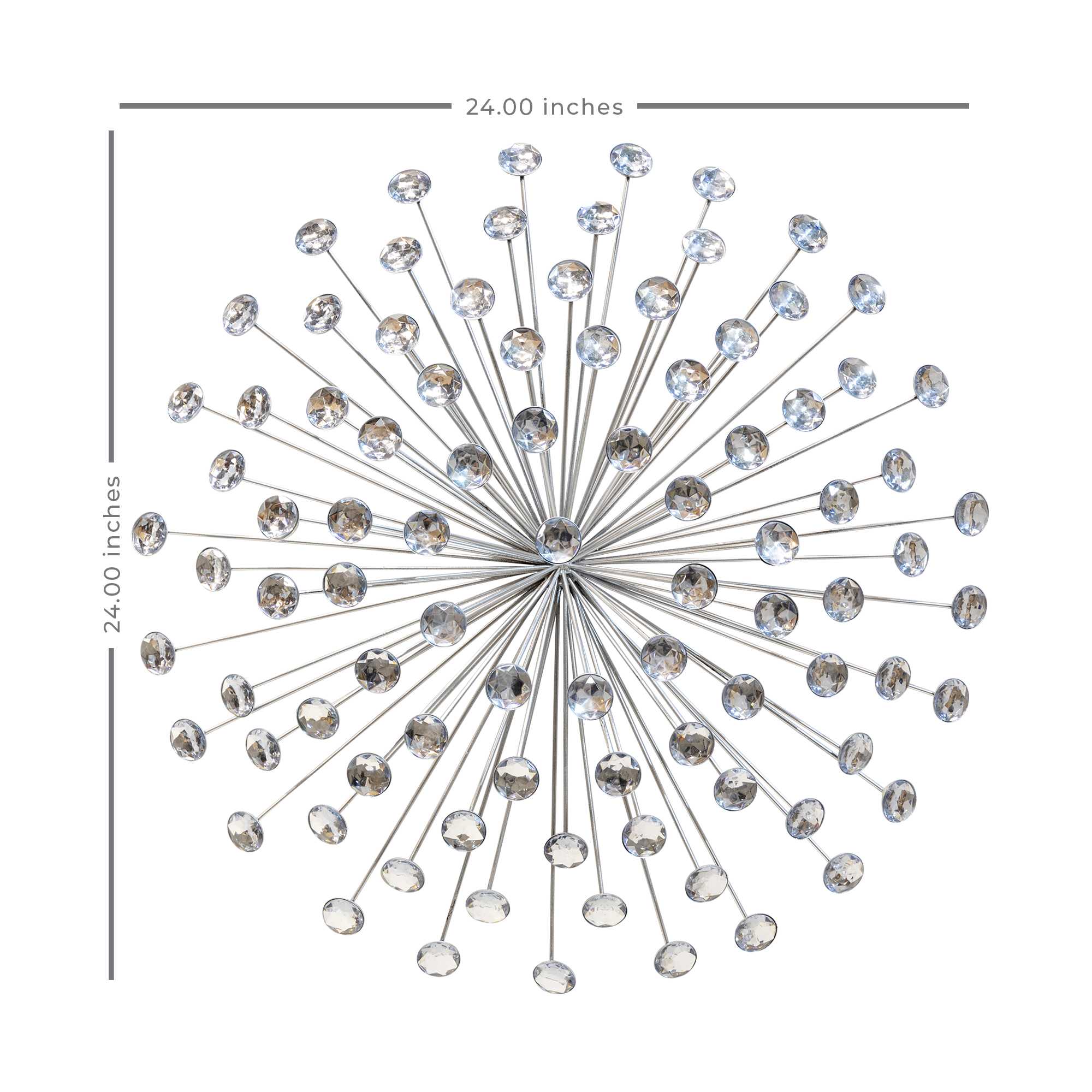 Silver Acrylic Burst Metal Wall Decor By Homeroots - Image 3