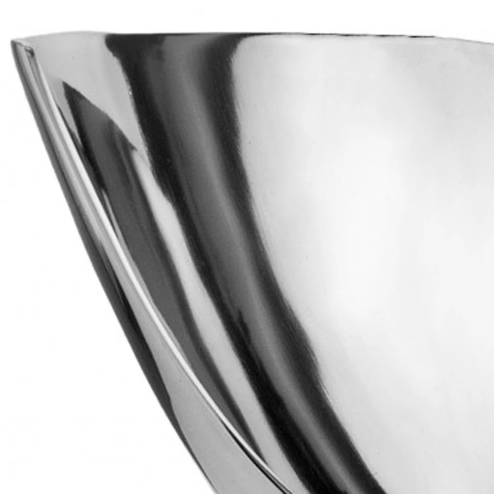 Silver Aluminum Abstract Tray Dish Centerpiece Bowl By Homeroots - Image 4
