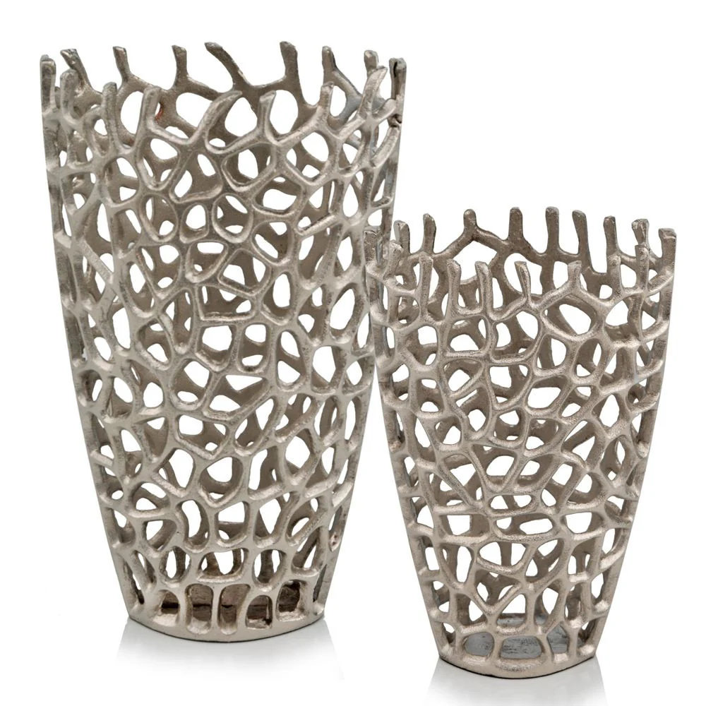 Silver Aluminum Branch Twig Large Table Vase By Homeroots - Image 2