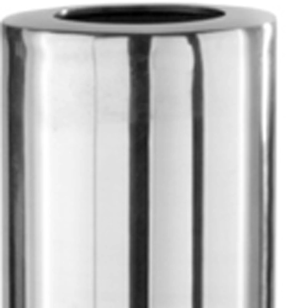 Silver Aluminum Cylinder Table Vase By Homeroots - Image 2