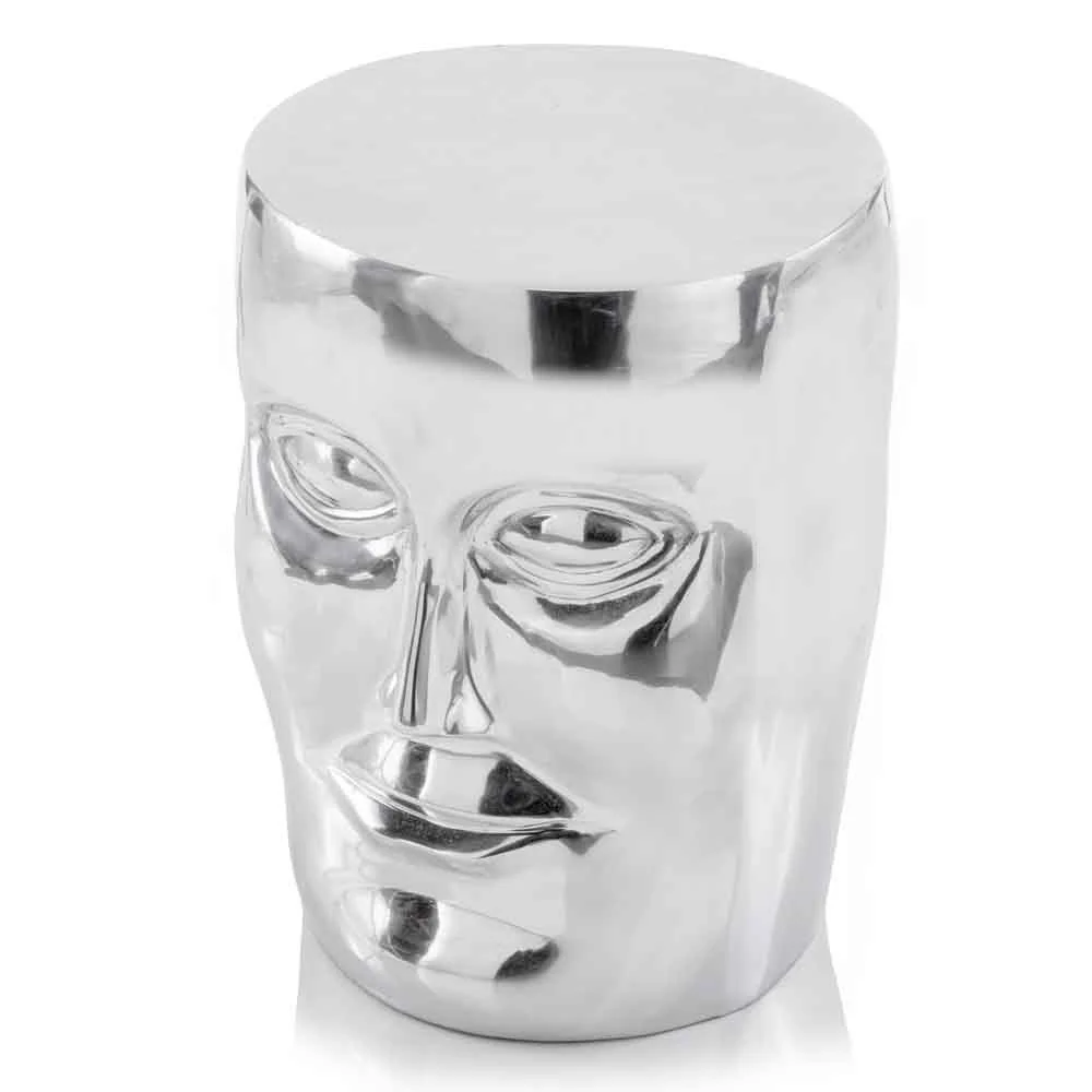Silver Aluminum Face Stool By Homeroots - Image 3