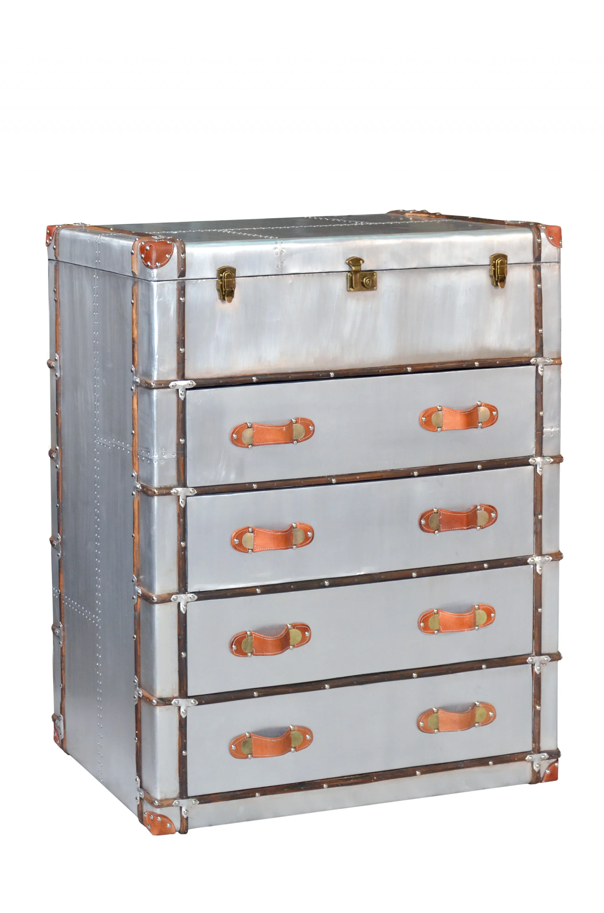 Silver Aluminum Four Drawer Dresser By Homeroots - Image 2