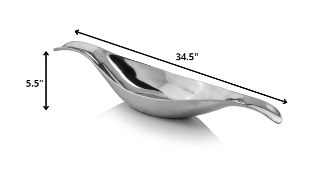 Silver Aluminum Long Wavy Bowl By Homeroots - Image 2