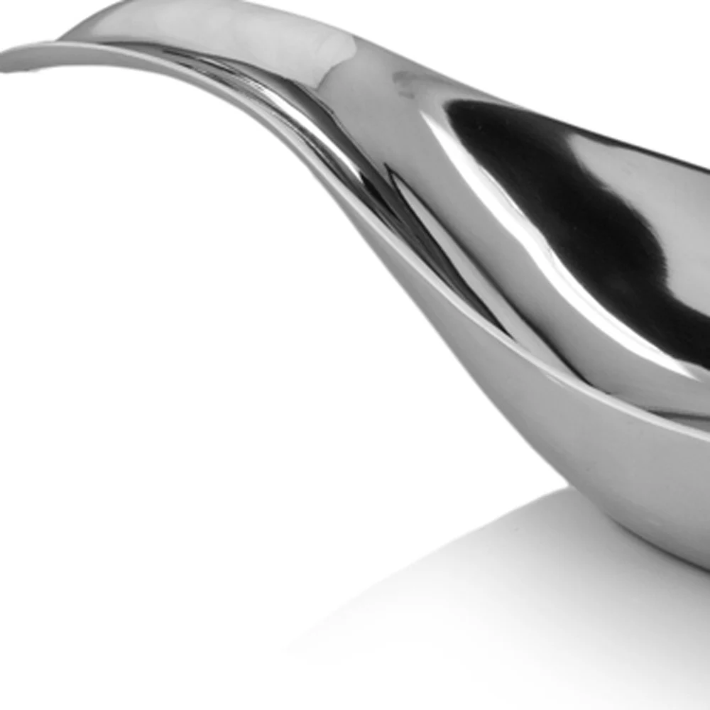 Silver Aluminum Long Wavy Bowl By Homeroots - Image 4