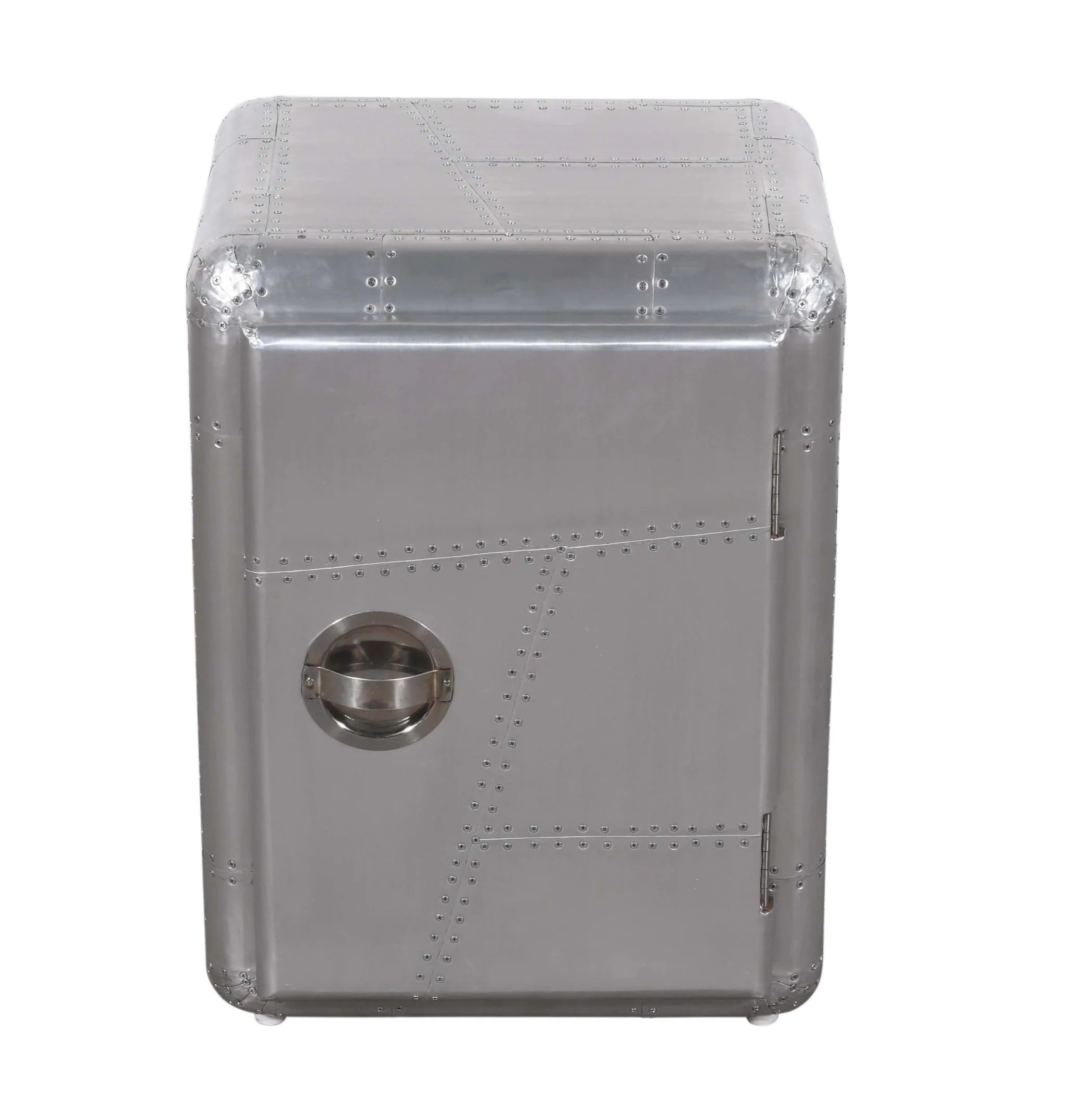 Silver Aluminum Standard Accent Cabinet With One Shelf By Homeroots - Image 4