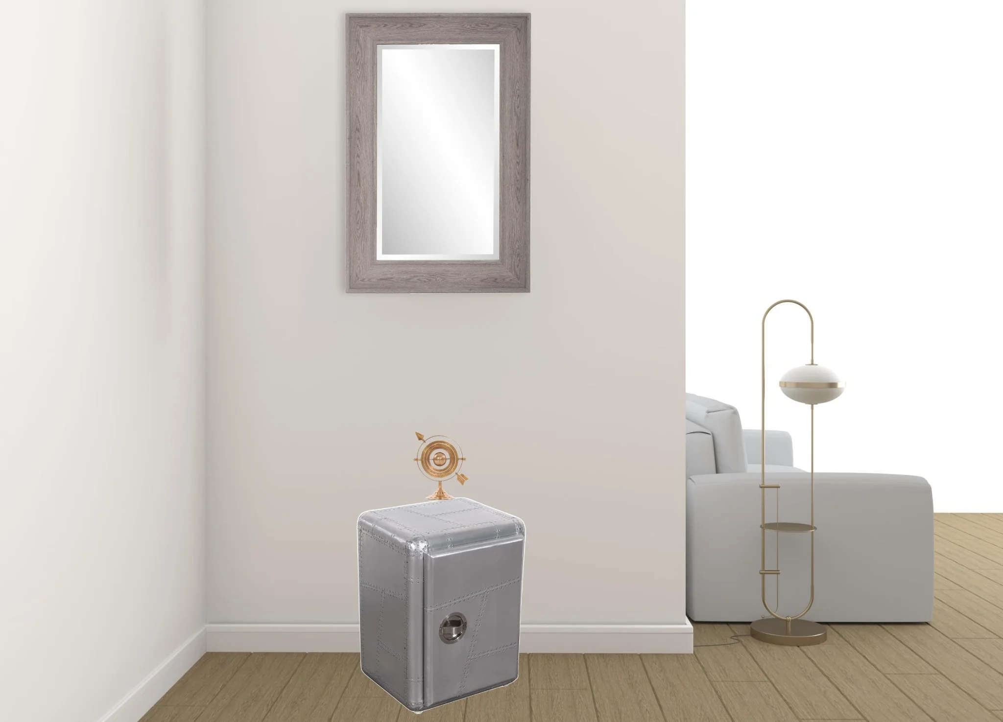 Silver Aluminum Standard Accent Cabinet With One Shelf By Homeroots - Image 5