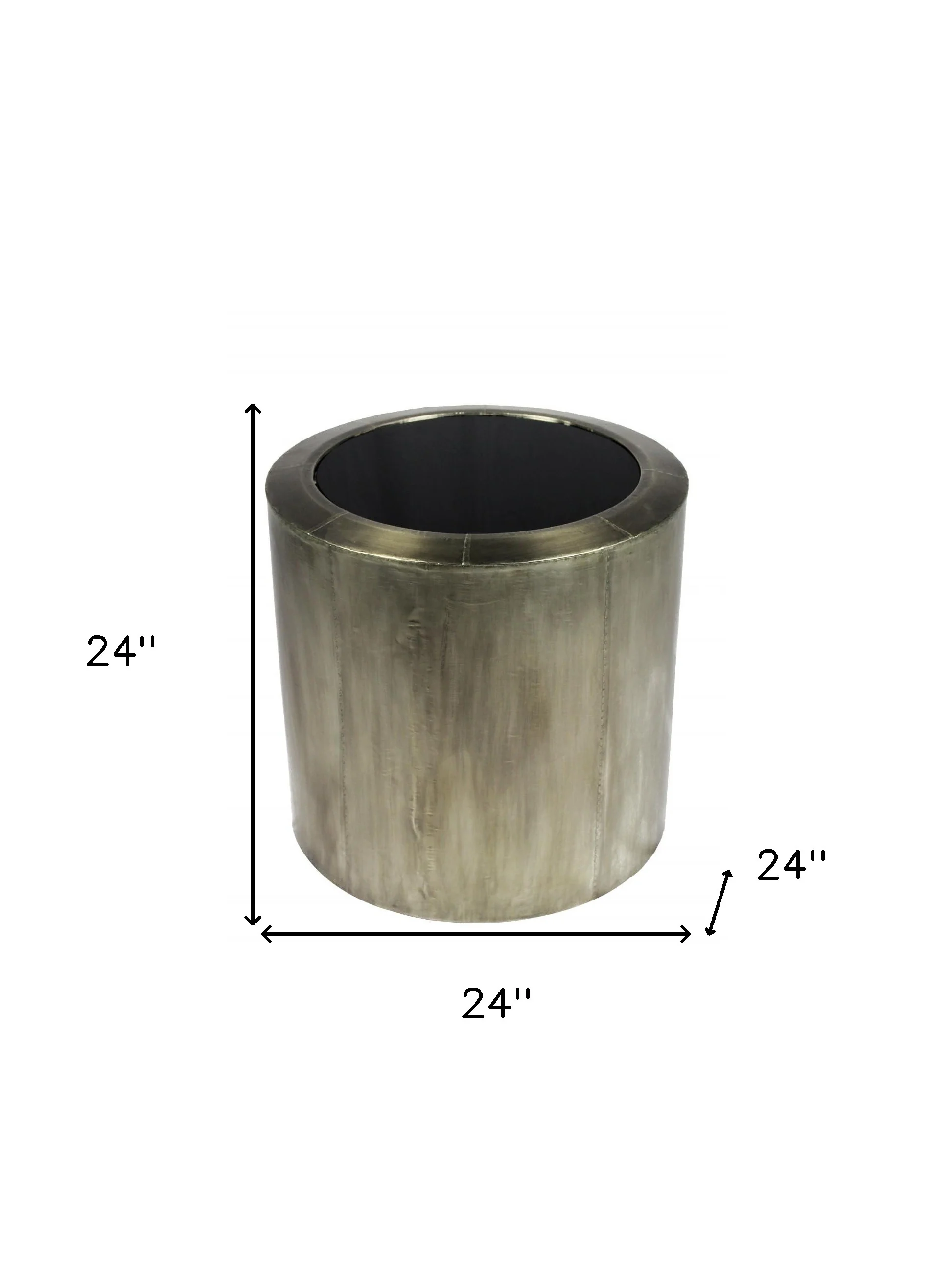 Silver And Black Glass And Metal Round End Table By Homeroots - Image 5