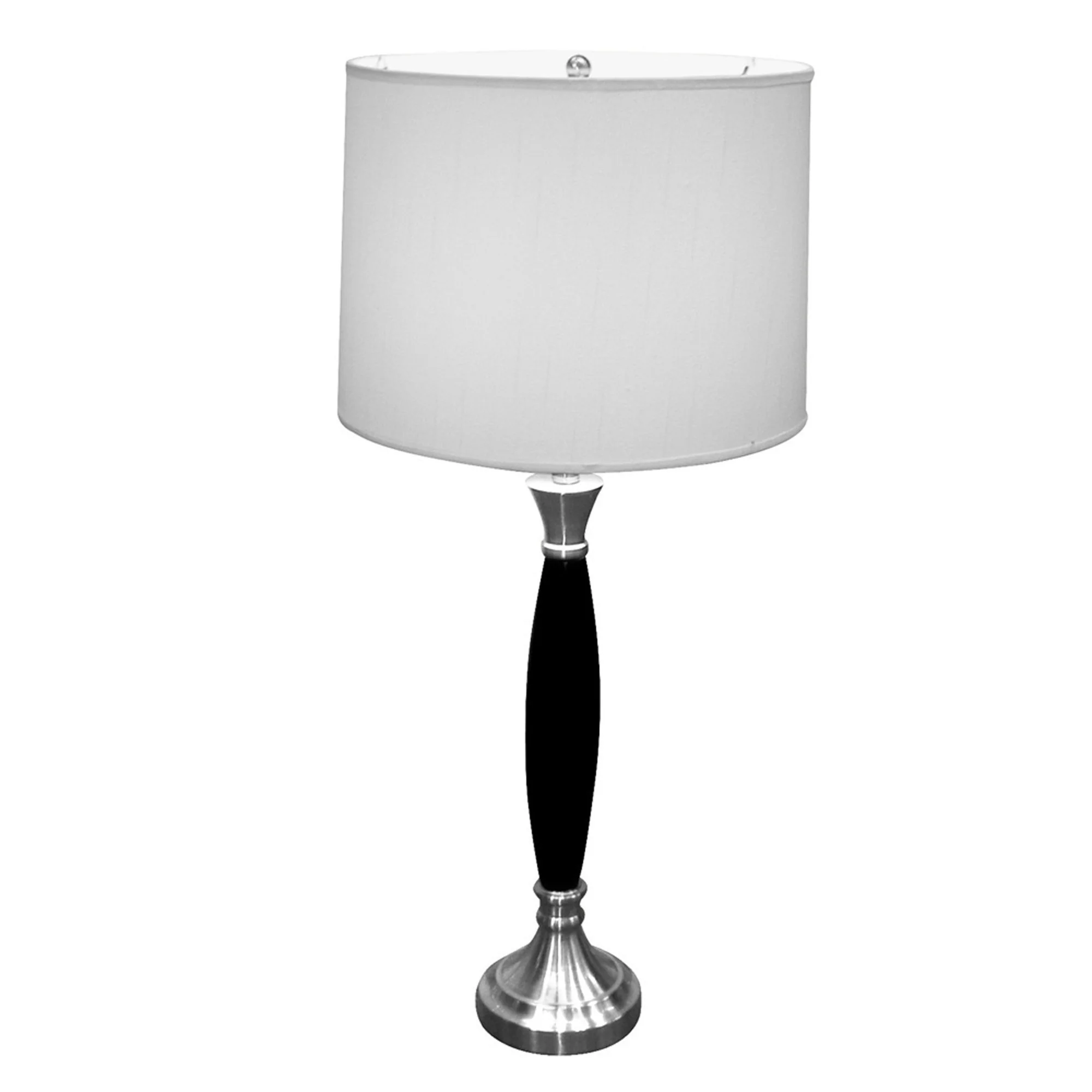 Silver and Black Metal Table Lamp By Homeroots - Image 2