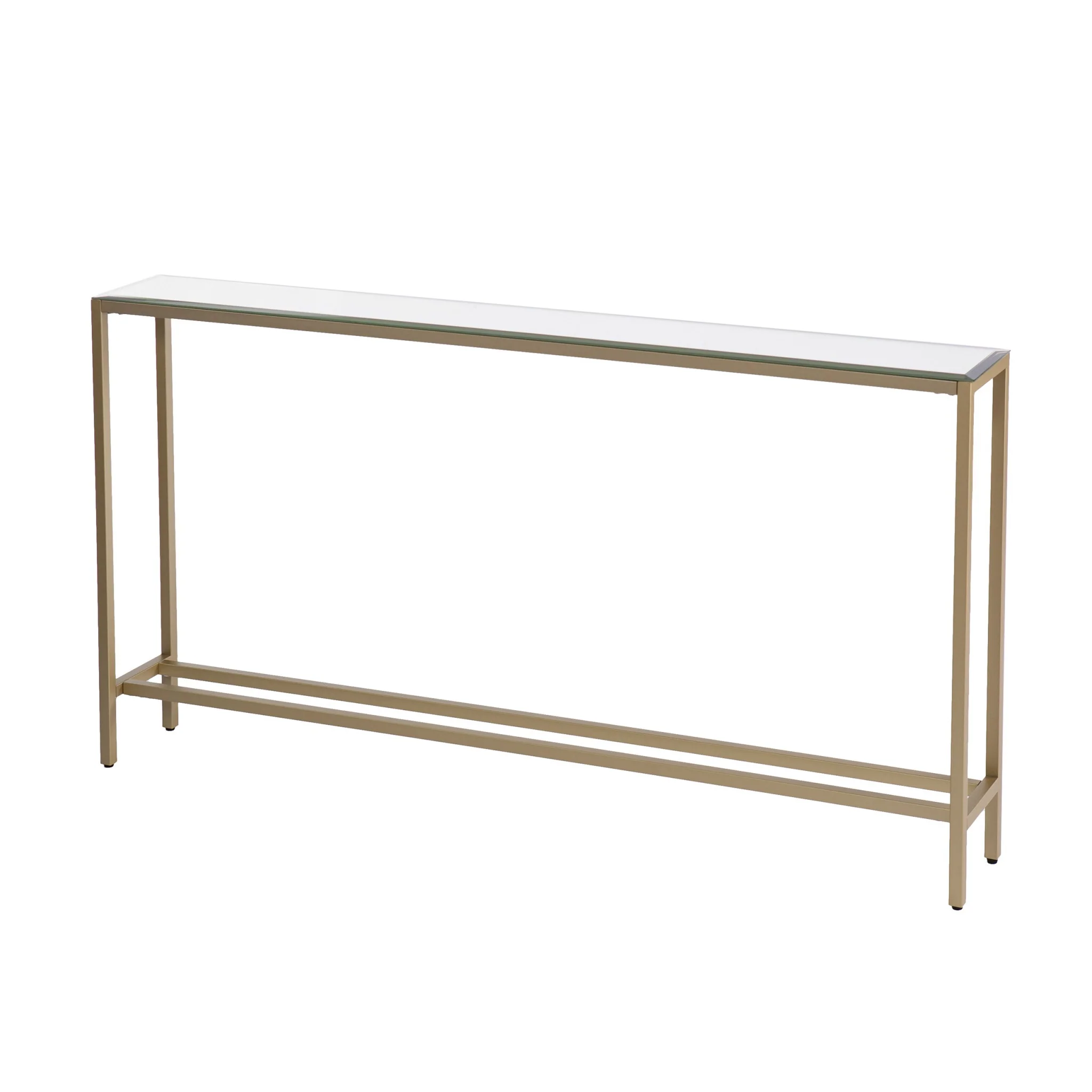 Silver and Gold Mirrored Glass Console Table By Homeroots - Image 3