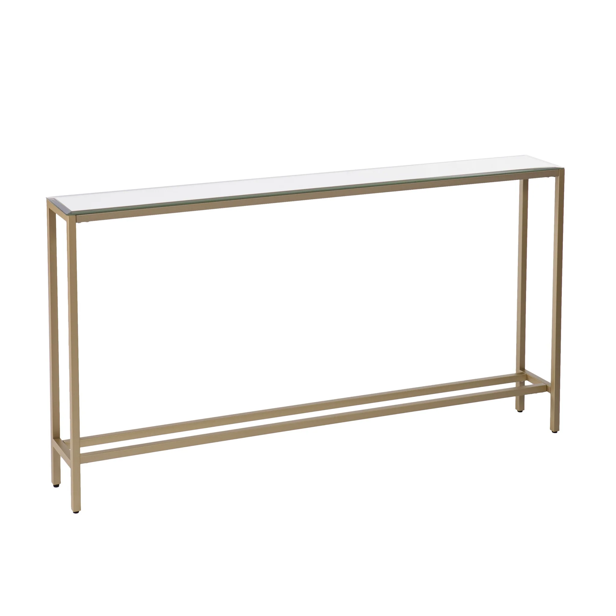 Silver and Gold Mirrored Glass Console Table By Homeroots - Image 8