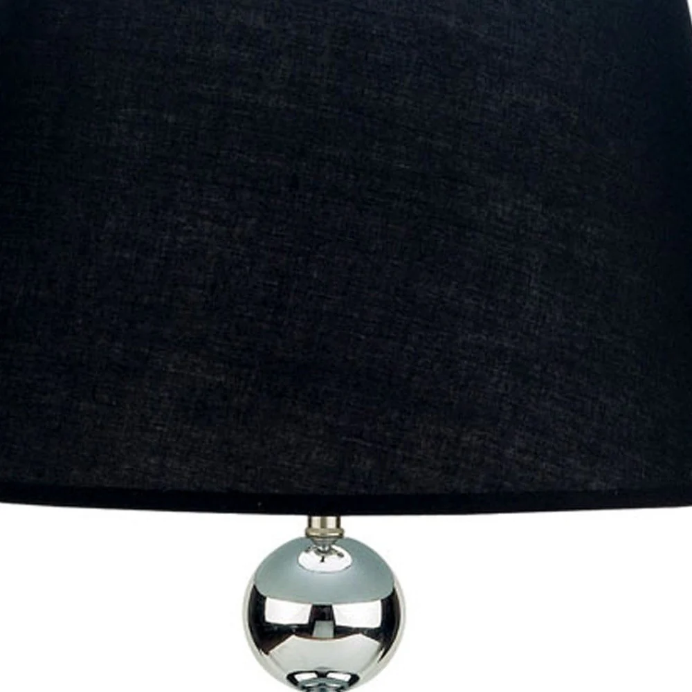 Silver Bauble Table Lamp with Black Shade By Homeroots - Image 4