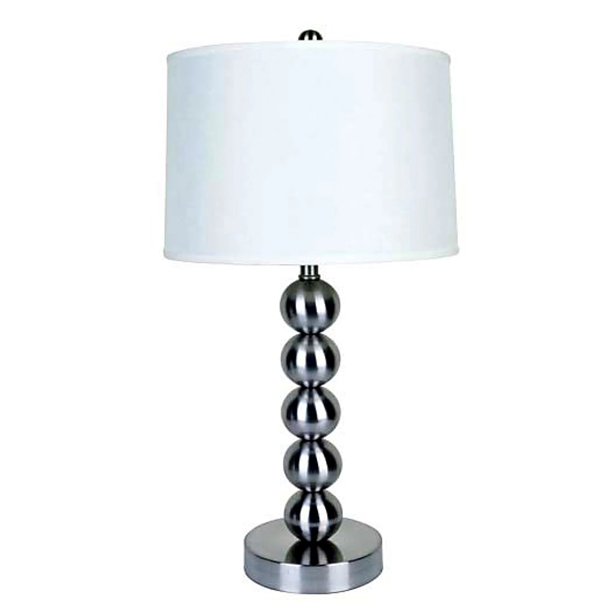 Silver Bauble Table Lamp with White Shade By Homeroots - Image 2