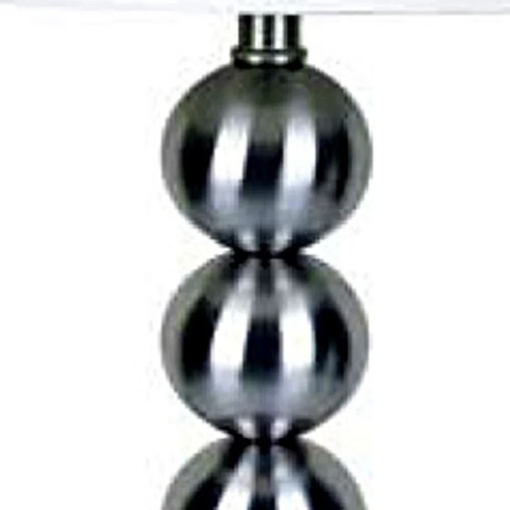 Silver Bauble Table Lamp with White Shade By Homeroots - Image 3