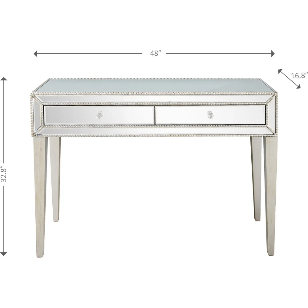 Silver Beaded Console Table By Homeroots - Image 4