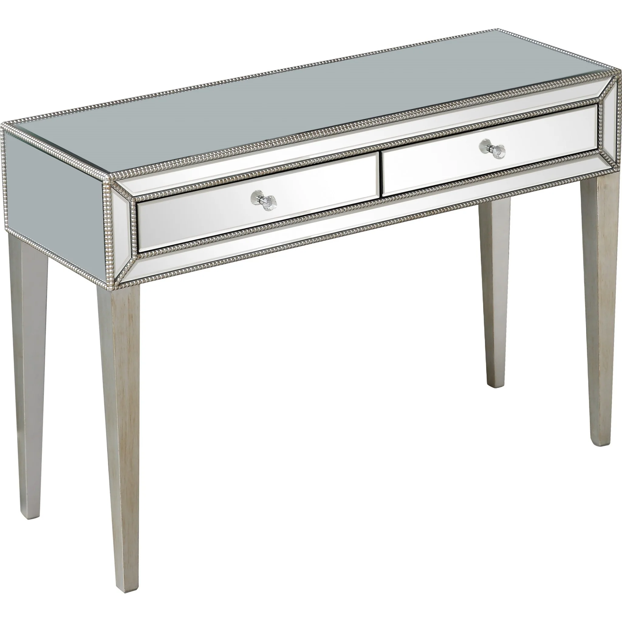 Silver Beaded Console Table By Homeroots - Image 6