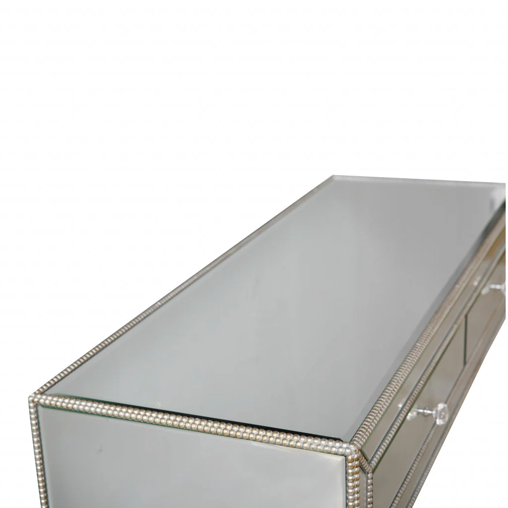 Silver Beaded Console Table By Homeroots - Image 9