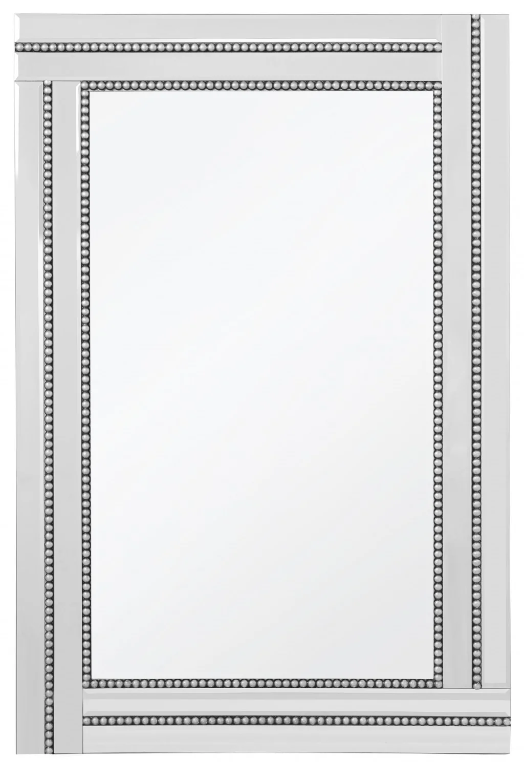 Silver Beaded Frame Mirror By Homeroots - Image 2