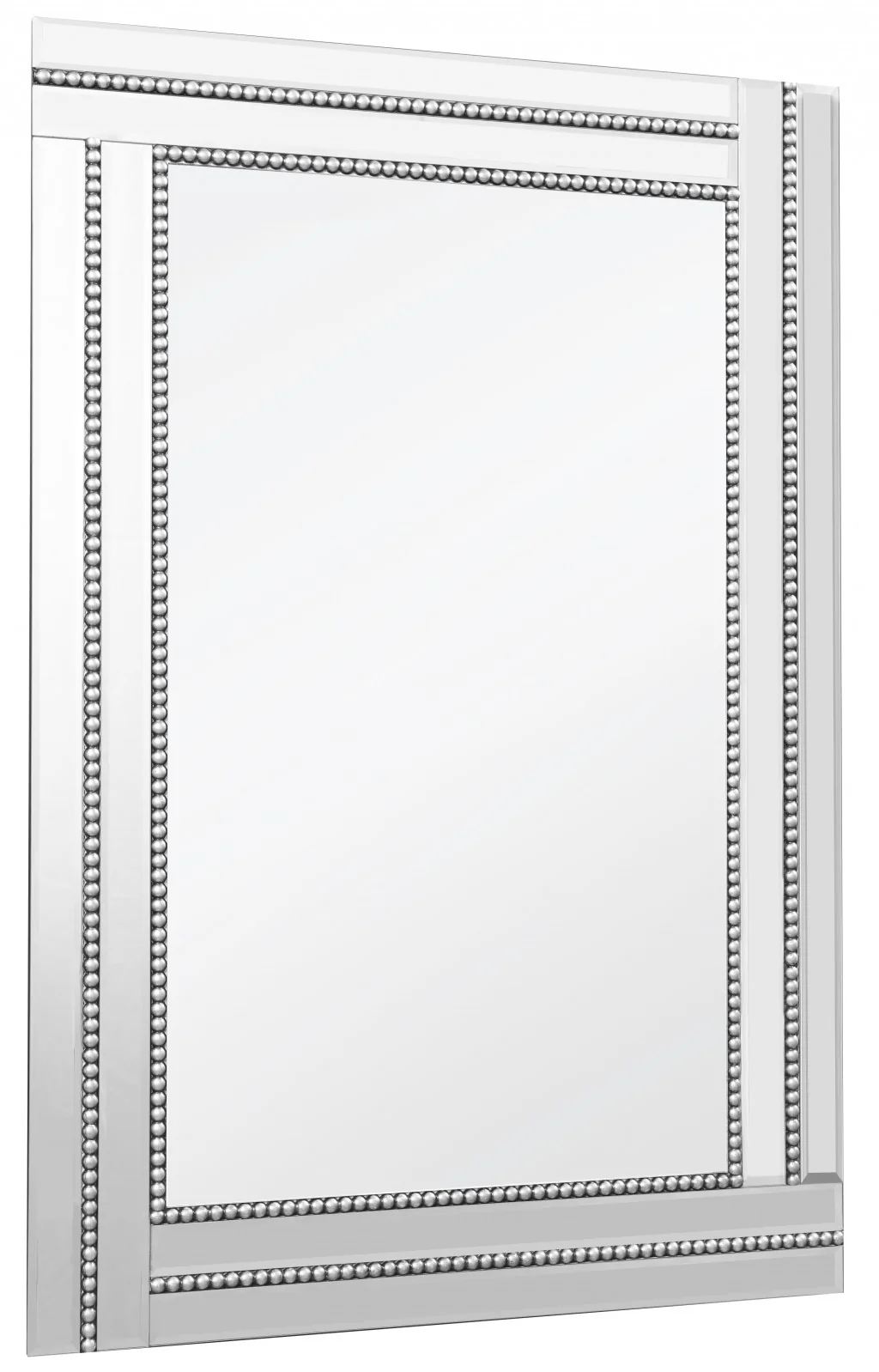 Silver Beaded Frame Mirror By Homeroots - Image 4