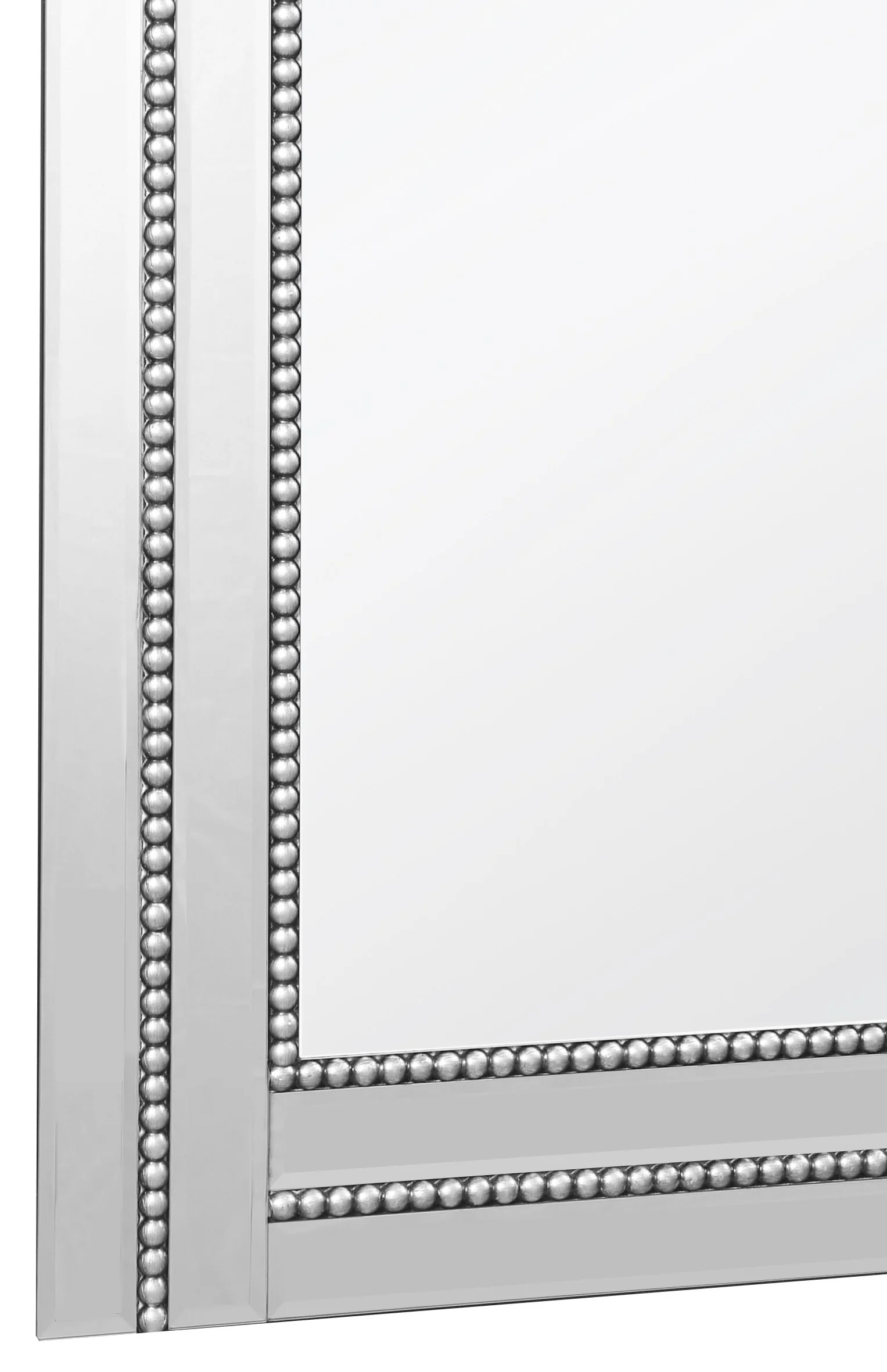 Silver Beaded Frame Mirror By Homeroots - Image 5