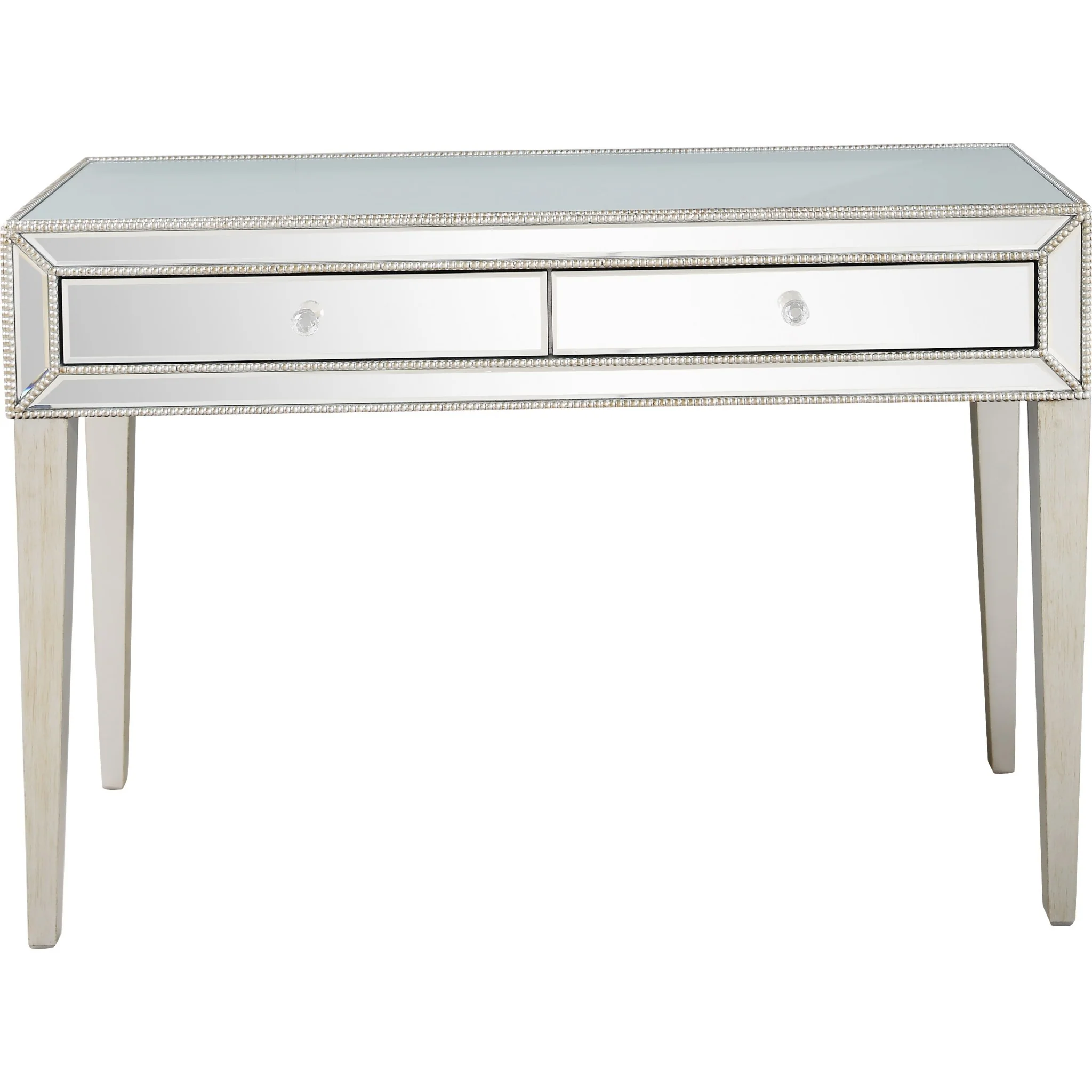 Silver Beaded Mirror and Console Table By Homeroots - Image 8