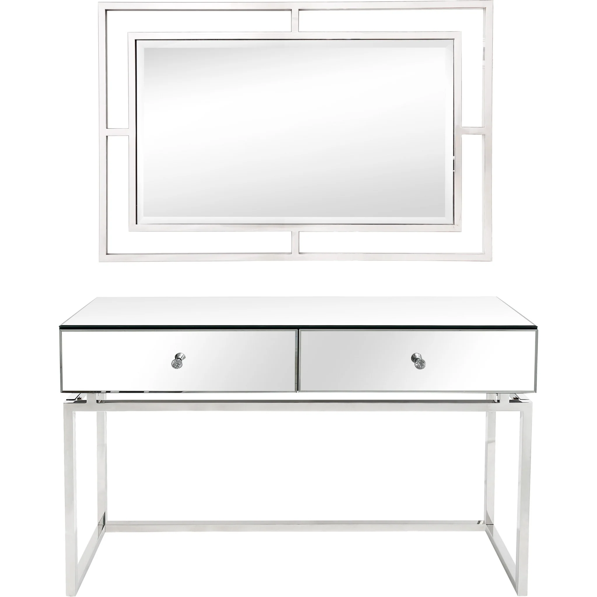 Silver Chic Mirror and Console Table By Homeroots - Image 6