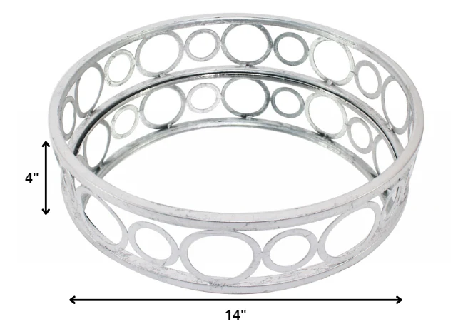 Silver Classic Mirror Tray By Homeroots - Image 2