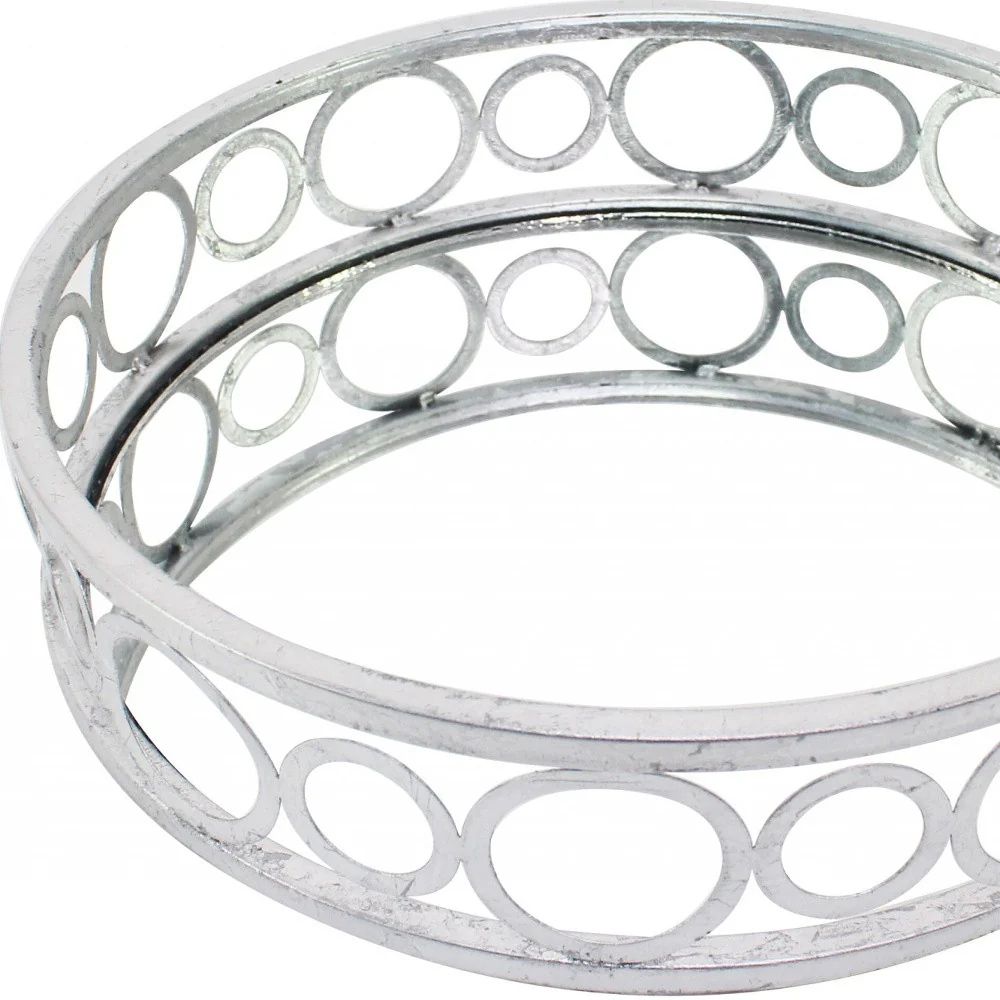 Silver Classic Mirror Tray By Homeroots - Image 4