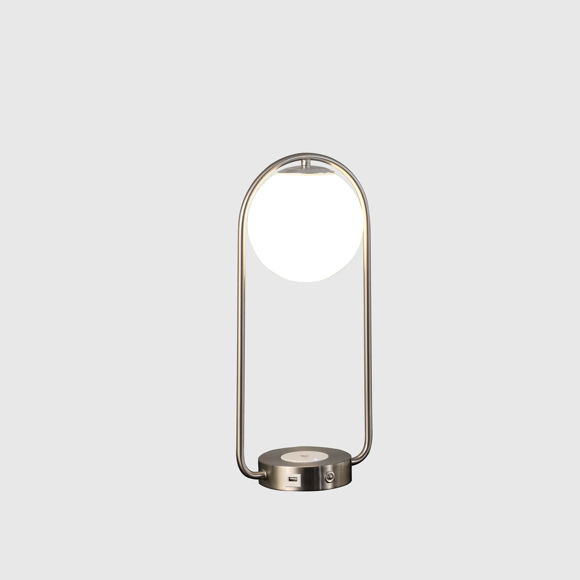 Silver Clip Globe USB Table Lamp By Homeroots - Image 2