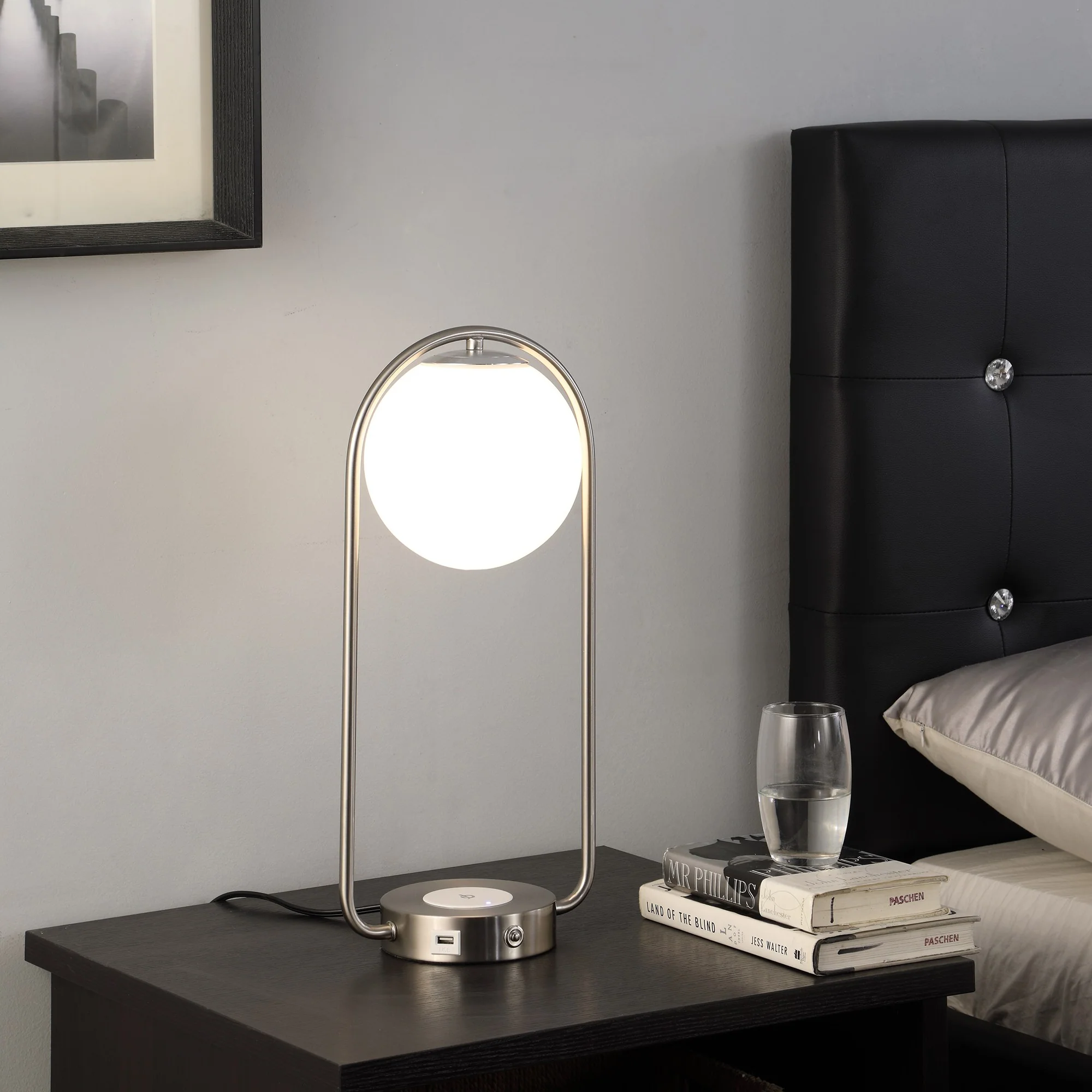 Silver Clip Globe USB Table Lamp By Homeroots - Image 6