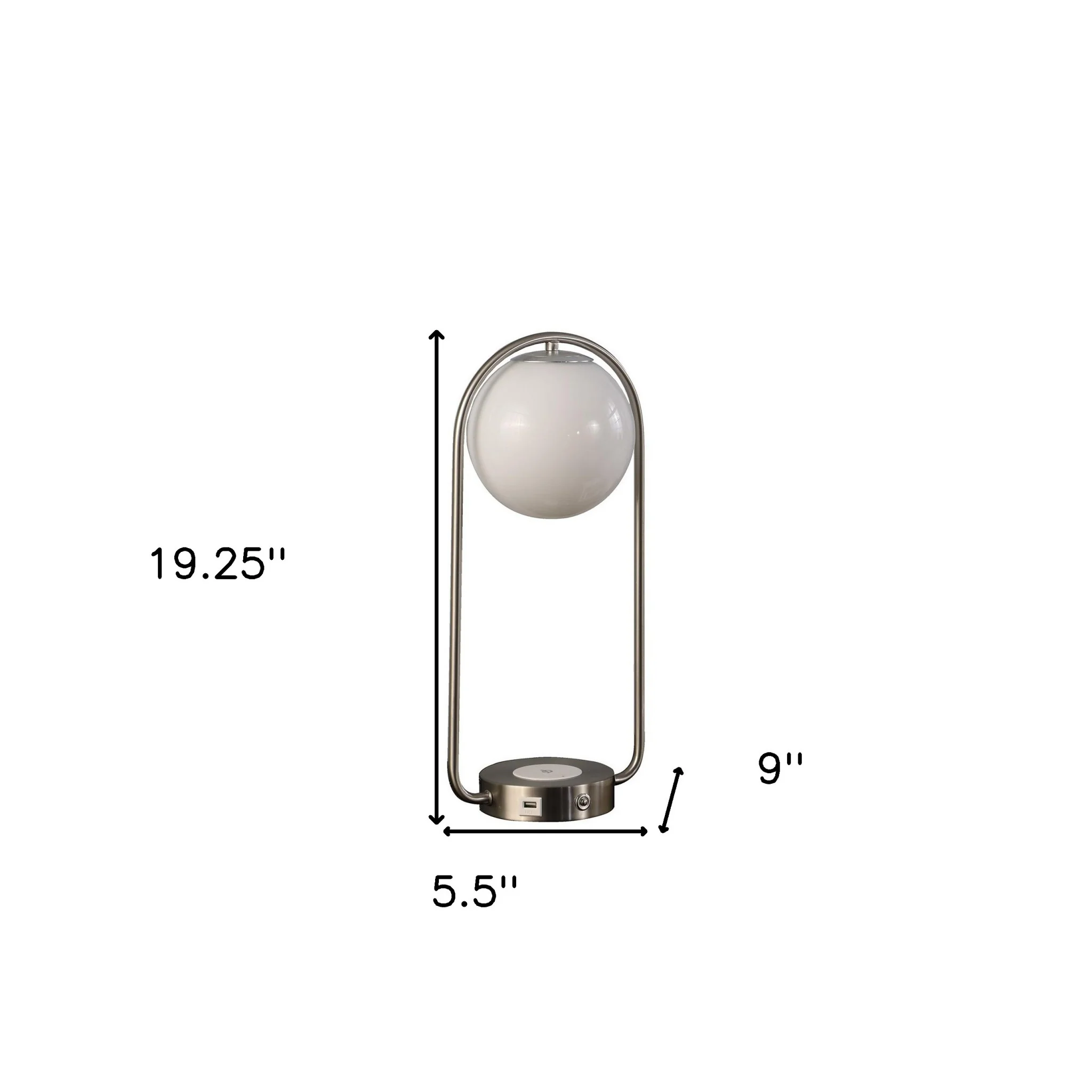 Silver Clip Globe USB Table Lamp By Homeroots - Image 7