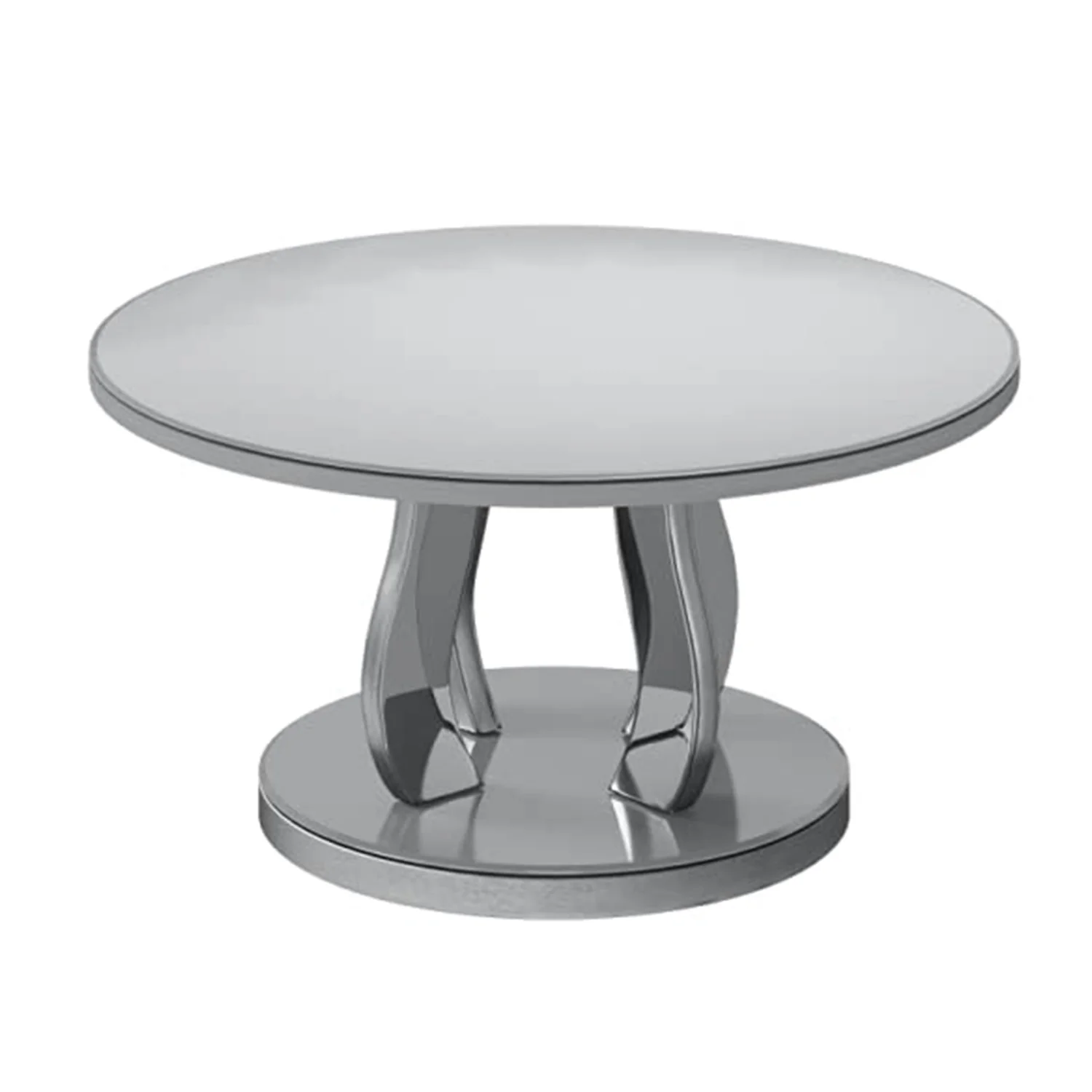 Silver - Coffee Table With A Mirror Top By Homeroots - Image 4