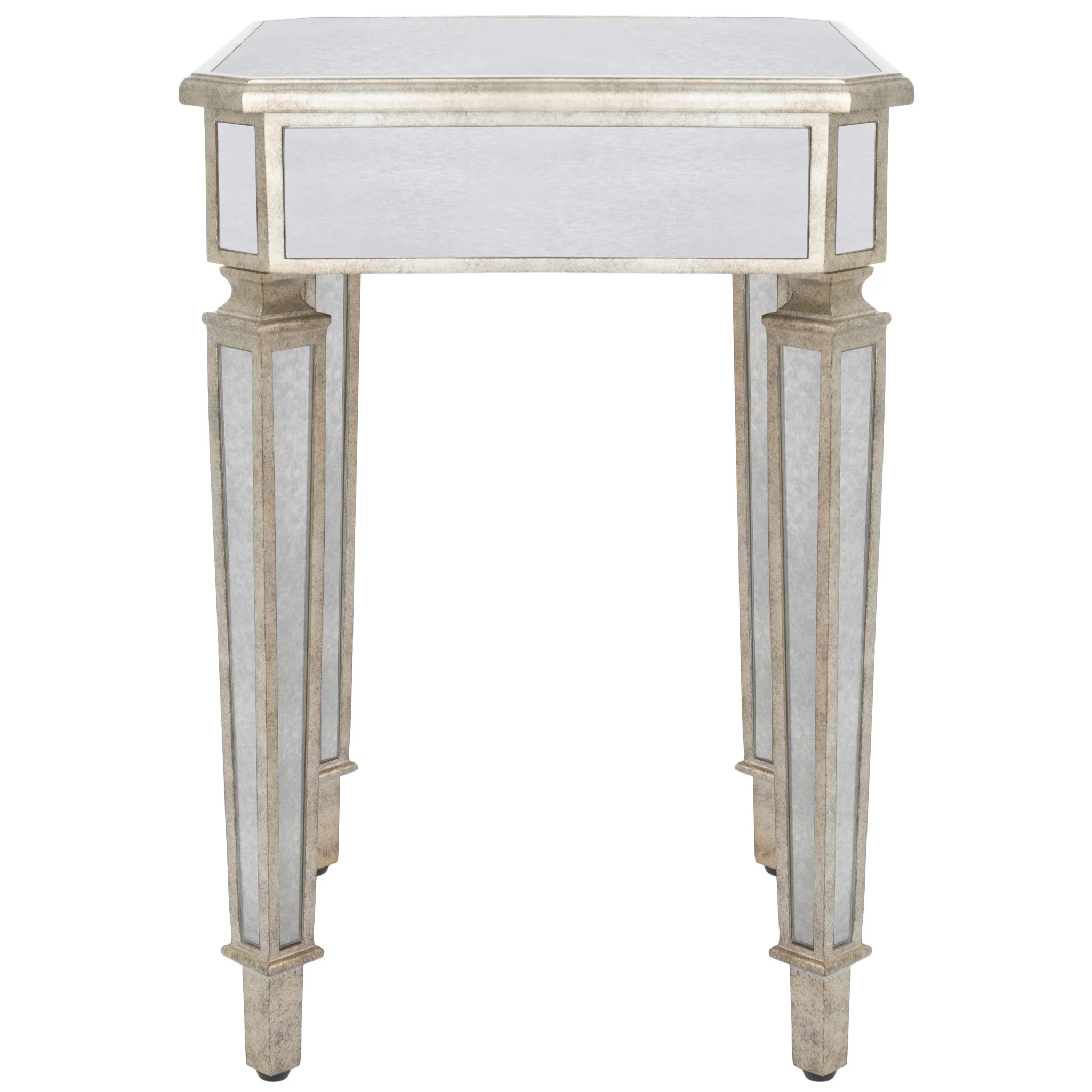 Silver Distressed Glass Square End Table By Homeroots - Image 7