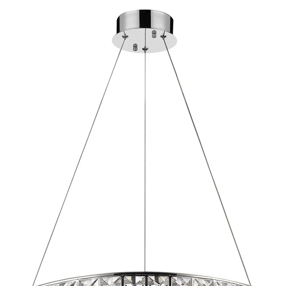 Silver Faux Crystal Bling Ring LED Hanging Light By Homeroots - Image 3