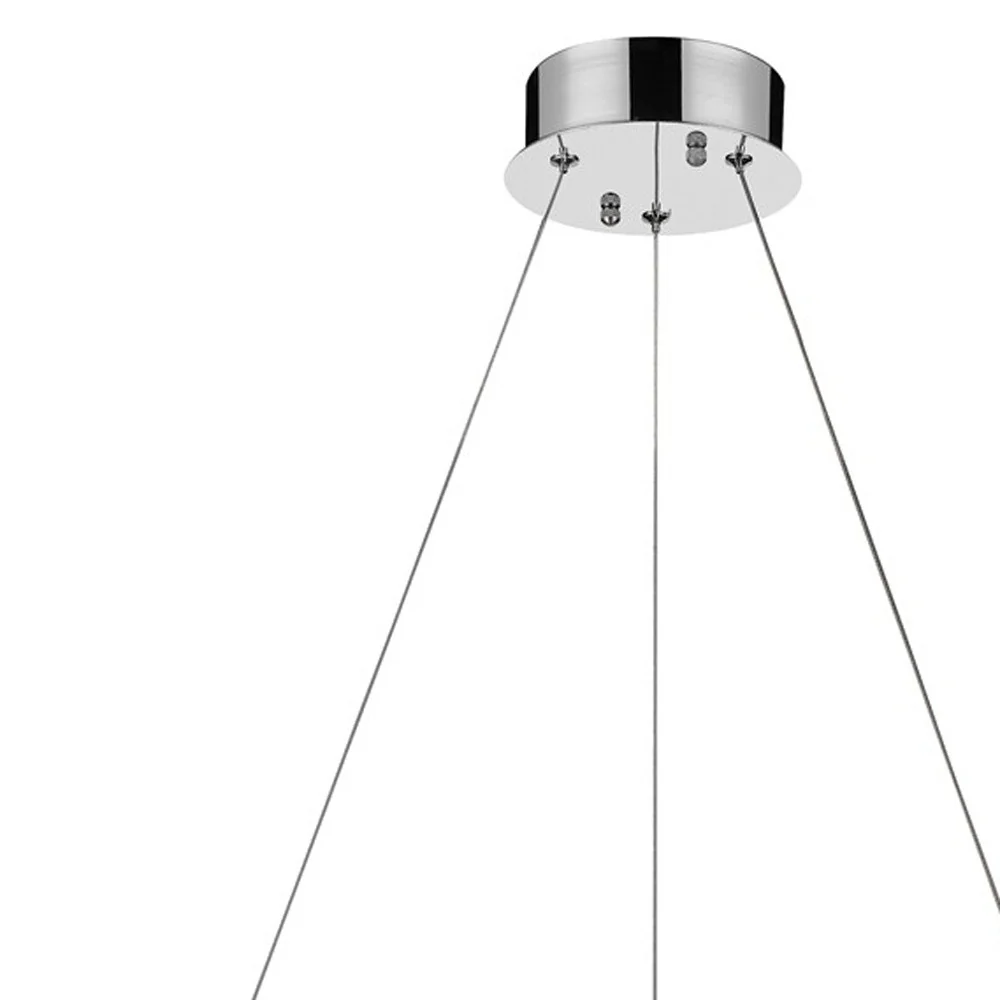 Silver Faux Crystal Bling Ring LED Hanging Light By Homeroots - Image 4
