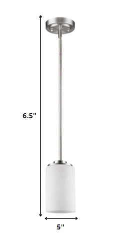 Silver Frosted Glass Hanging Light By Homeroots - Image 2