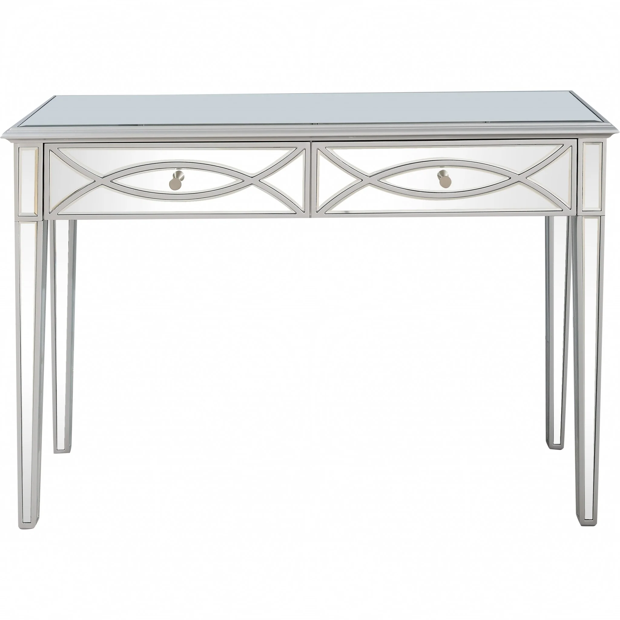 Silver Glass Mirror and Console Table By Homeroots - Image 6