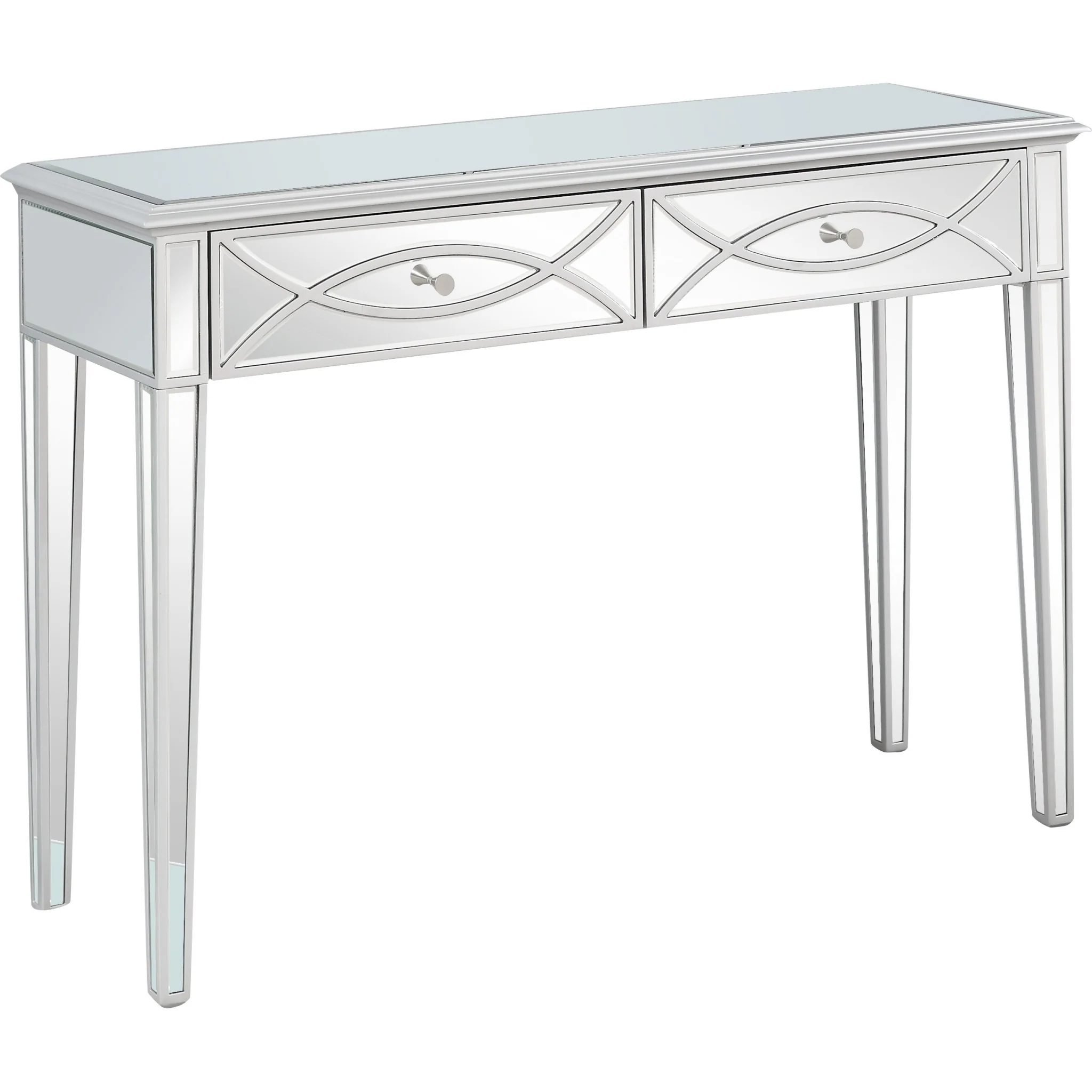 Silver Glass Mirror Console Table By Homeroots - Image 3