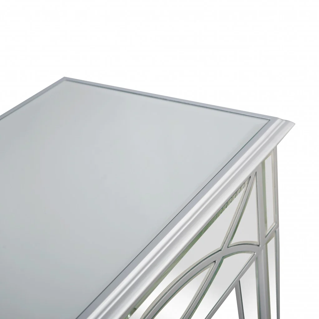 Silver Glass Mirror Console Table By Homeroots - Image 7