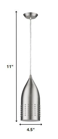 Silver Hanging Light with Glass Studs By Homeroots - Image 2