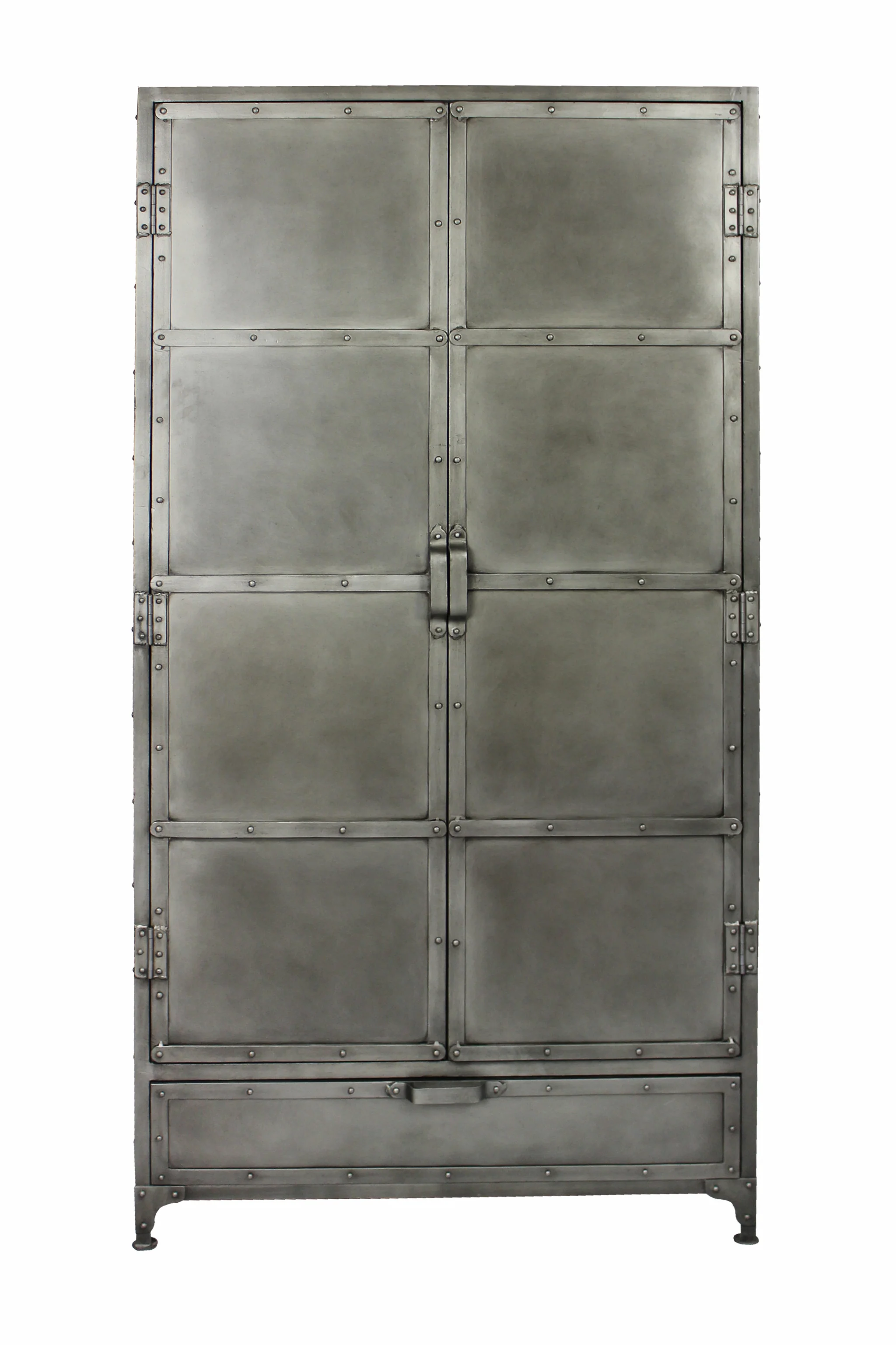 Silver Iron Drawer Combo Dresser By Homeroots - Image 2