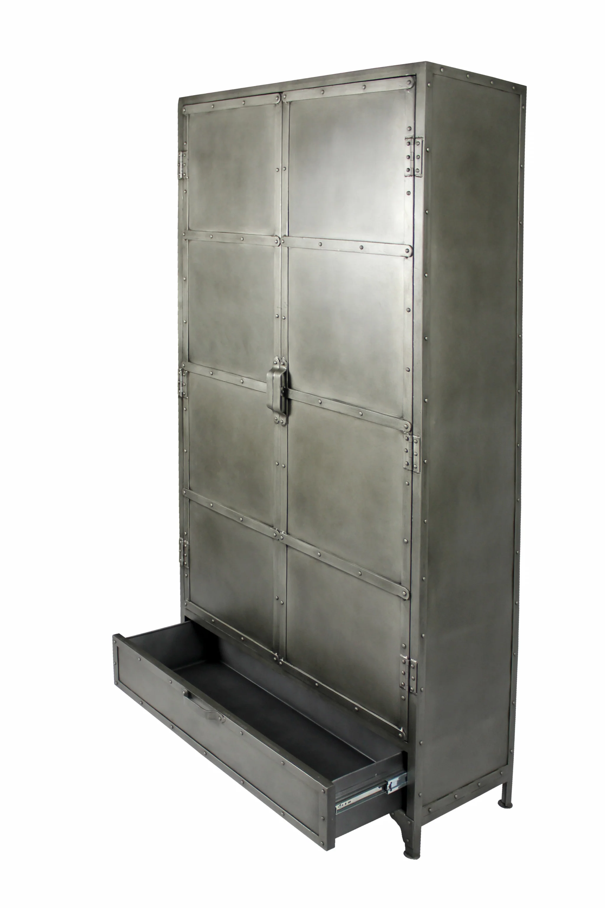 Silver Iron Drawer Combo Dresser By Homeroots - Image 3