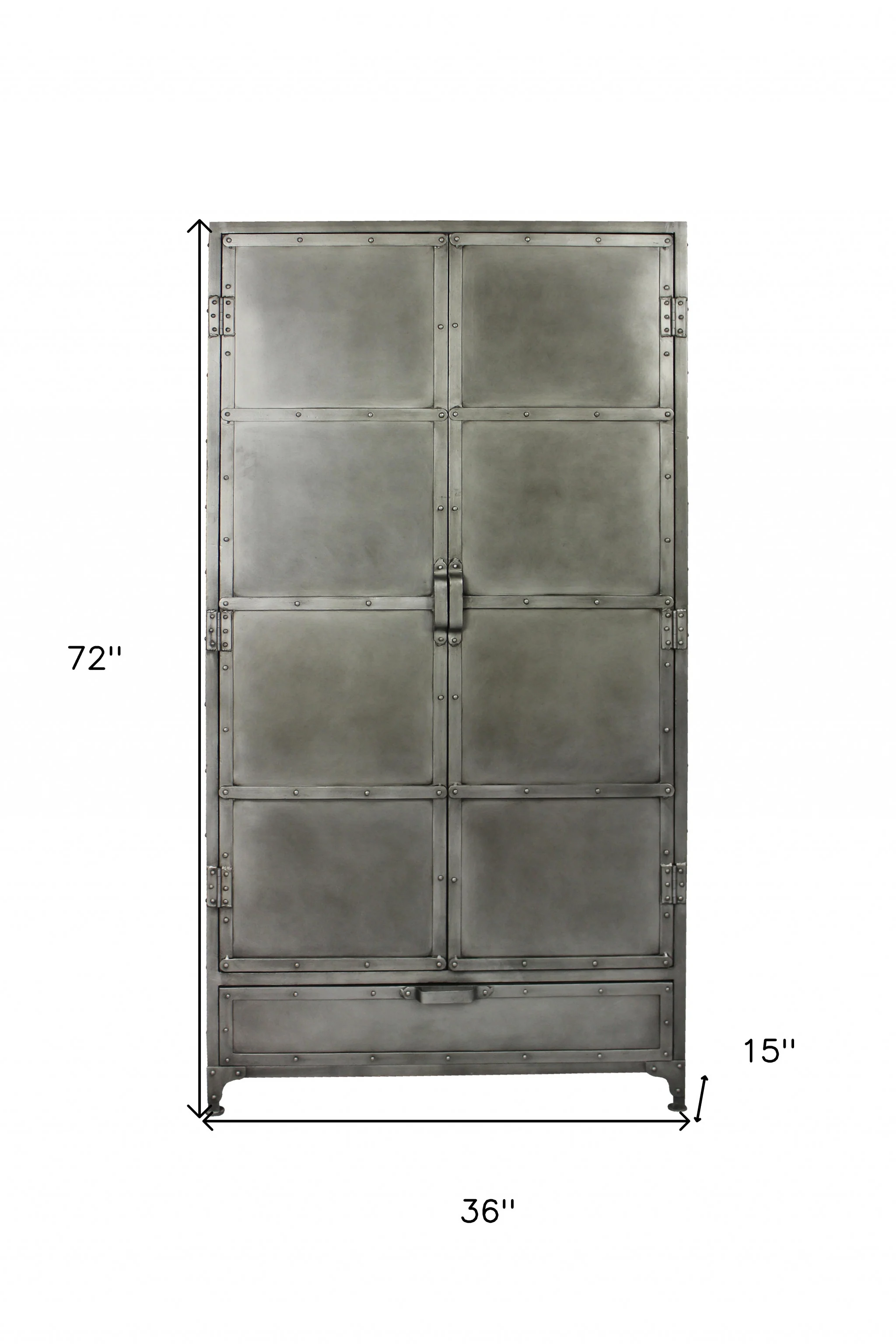 Silver Iron Drawer Combo Dresser By Homeroots - Image 5