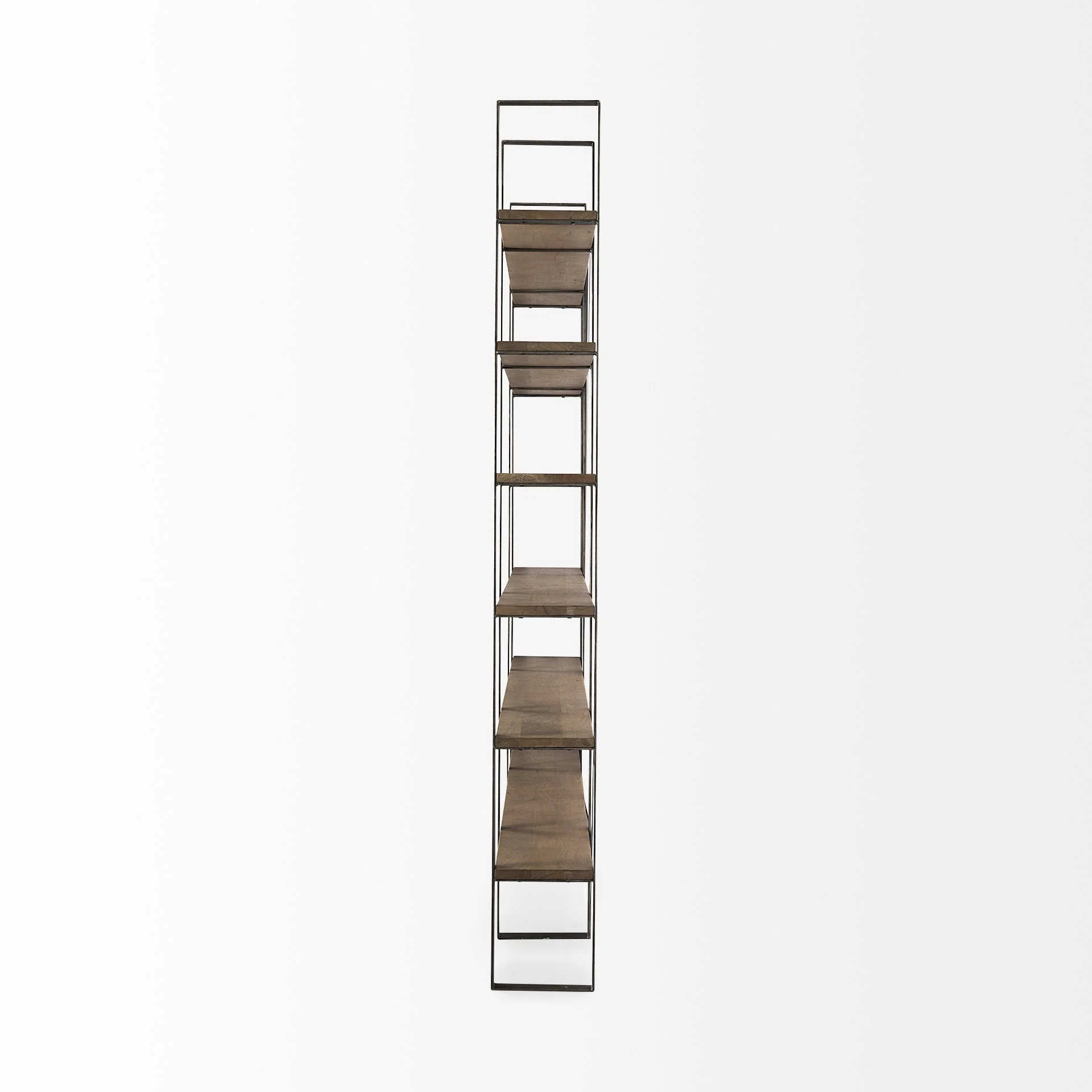 Silver Iron Framed Wooden Shelving Unit By Homeroots - Image 3