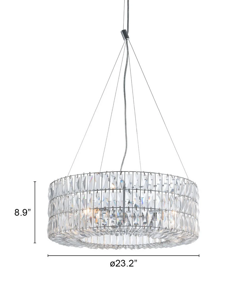 Silver Lantern Metal Chandelier With Silver Shades By Homeroots - Image 2