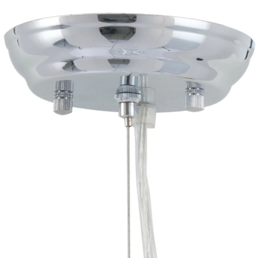 Silver Lantern Metal Chandelier With Silver Shades By Homeroots - Image 4