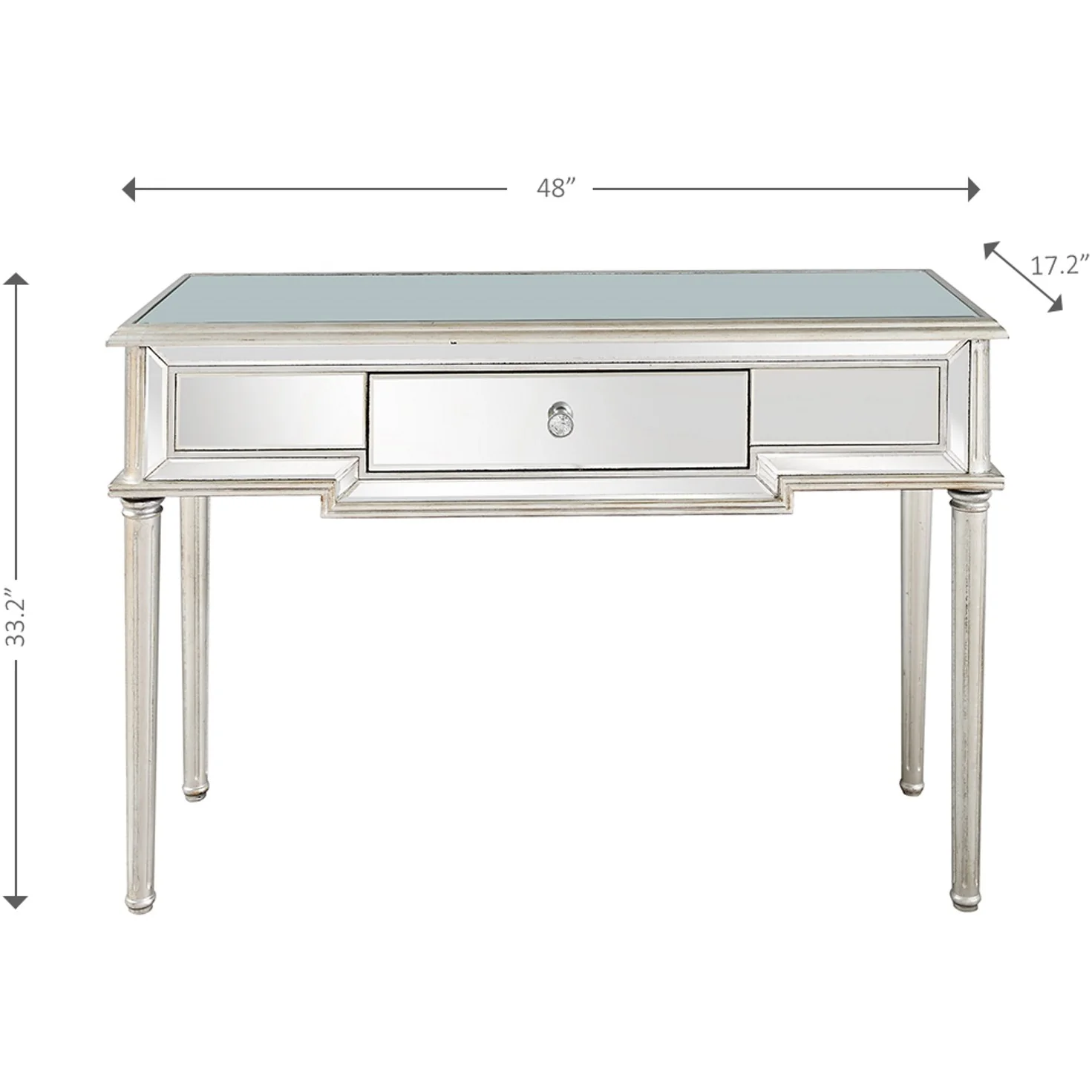 Silver Leaf Antiqued Console Table By Homeroots - Image 2