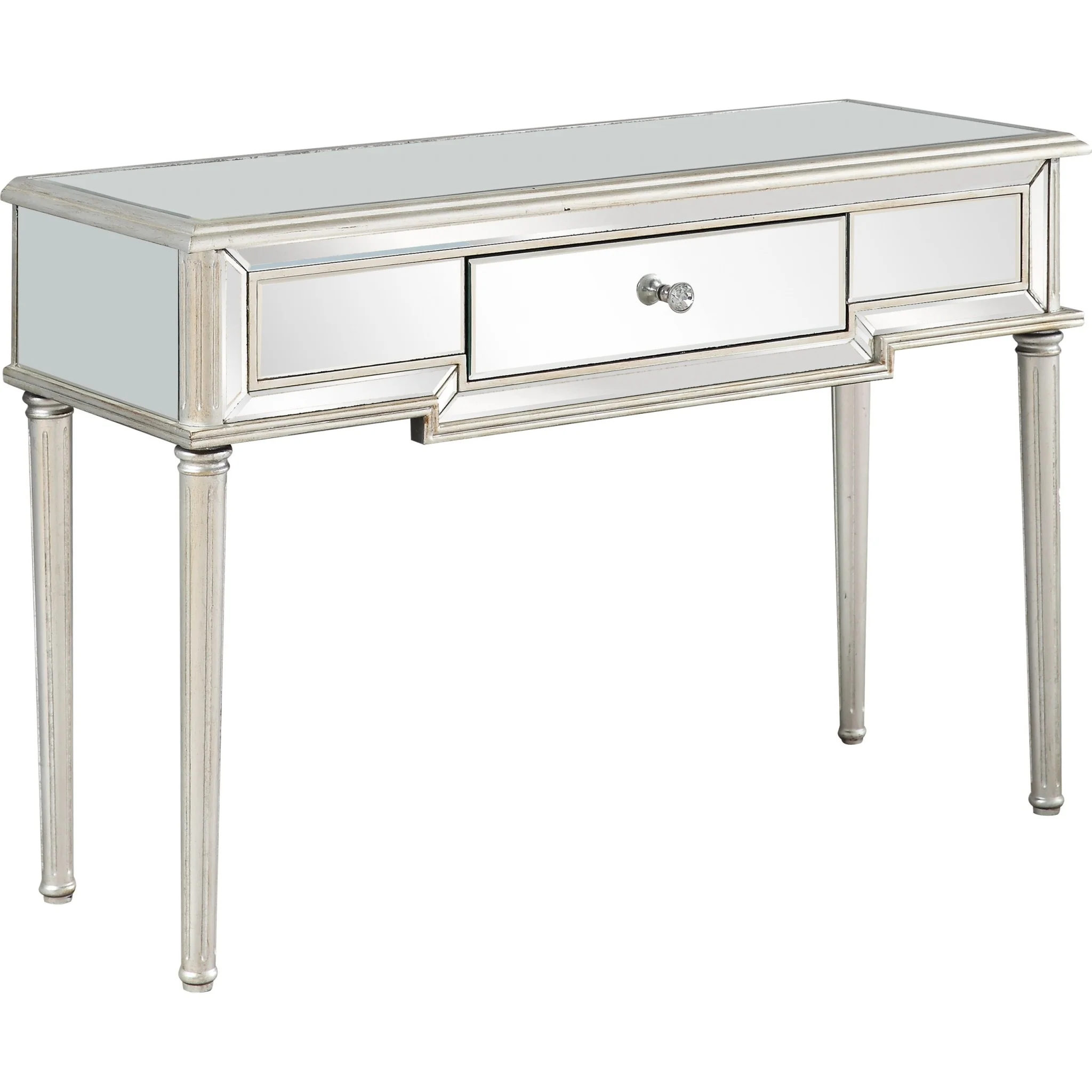 Silver Leaf Antiqued Console Table By Homeroots - Image 3